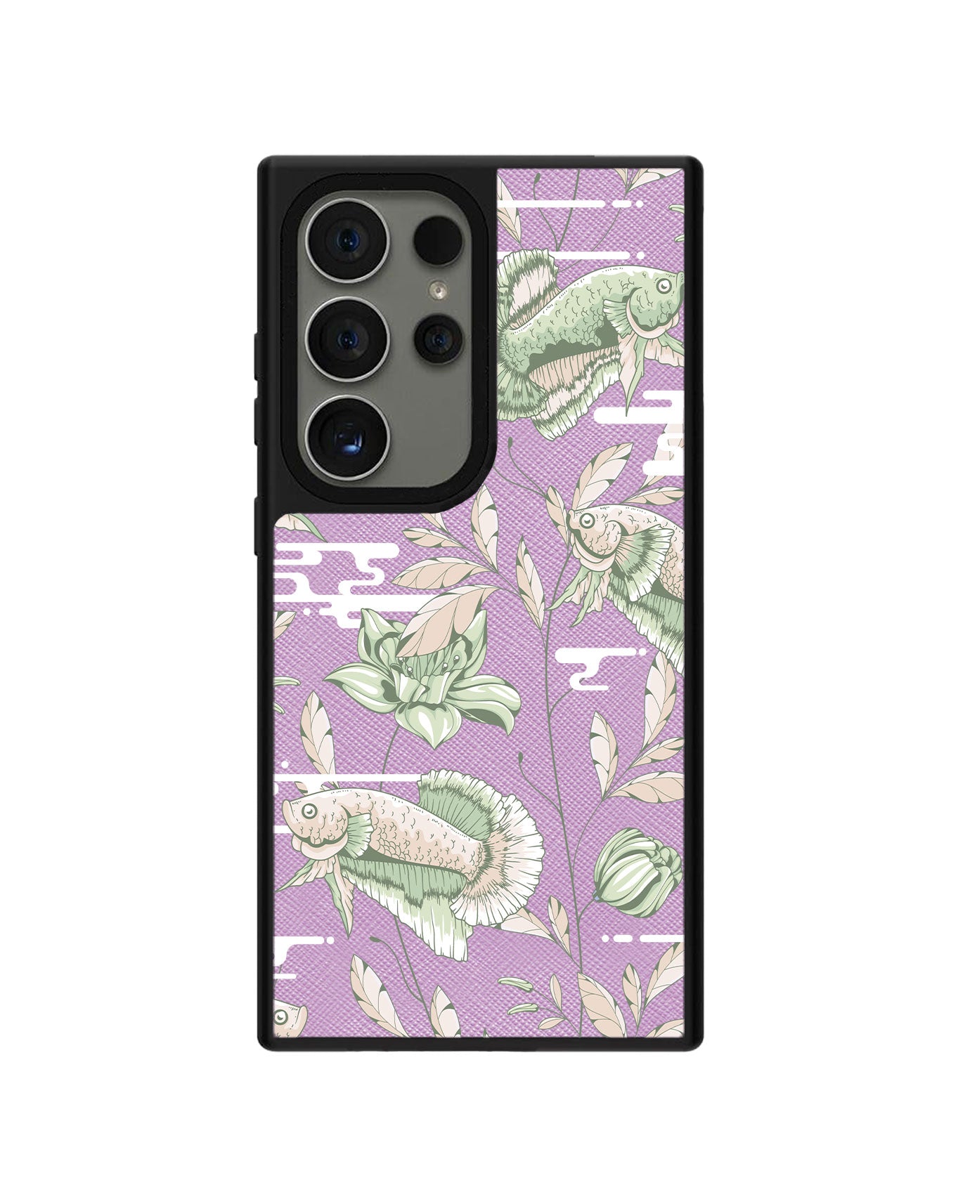 Android Leather Grip Case - Fish & Floral 6.0