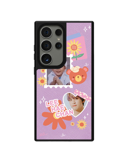 Android Leather Grip - Face Grid Sunflower
