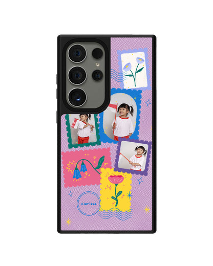 Android Leather Grip - Face Grid Floral Stamps