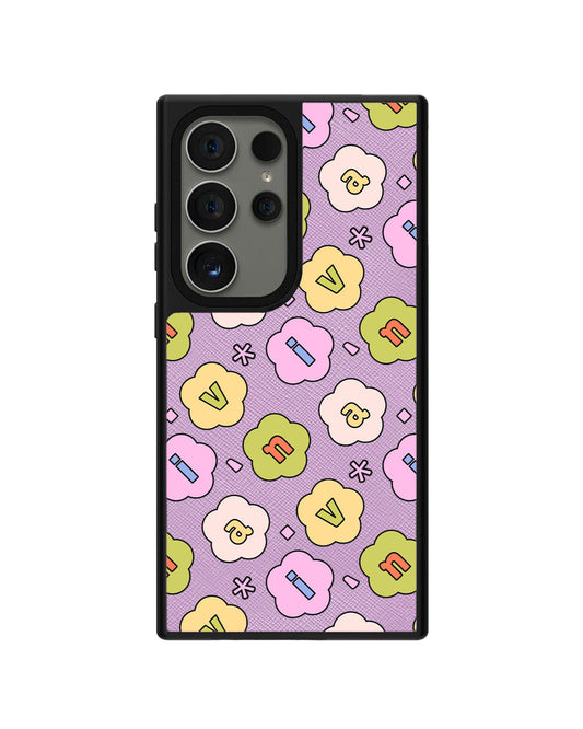Android Leather Grip - CUSTOM MONOGRAM 3.0 Flower Petals 1.0