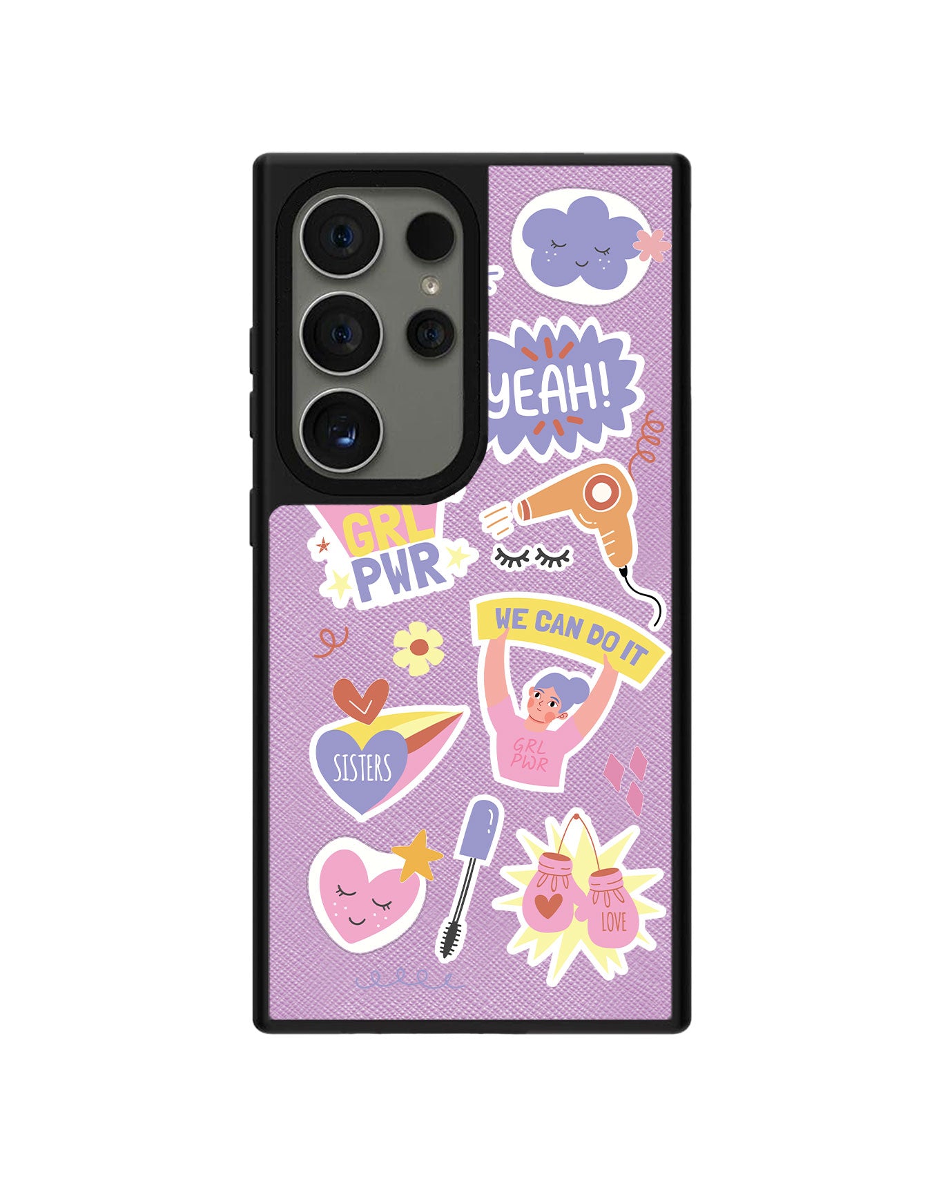 Android Leather Grip Case - Girl Power Sticker Pack