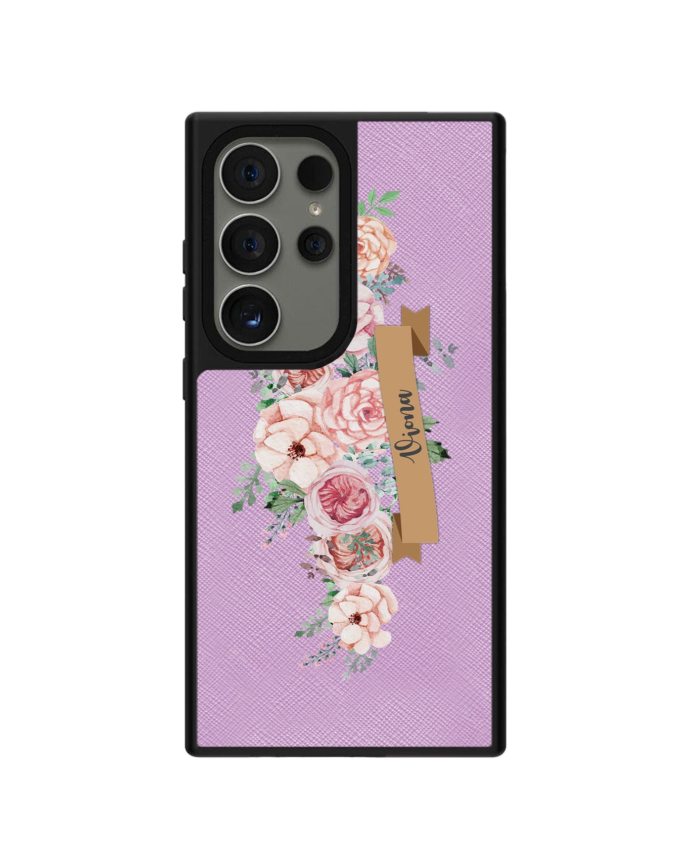 Android Leather Grip Case - Peony