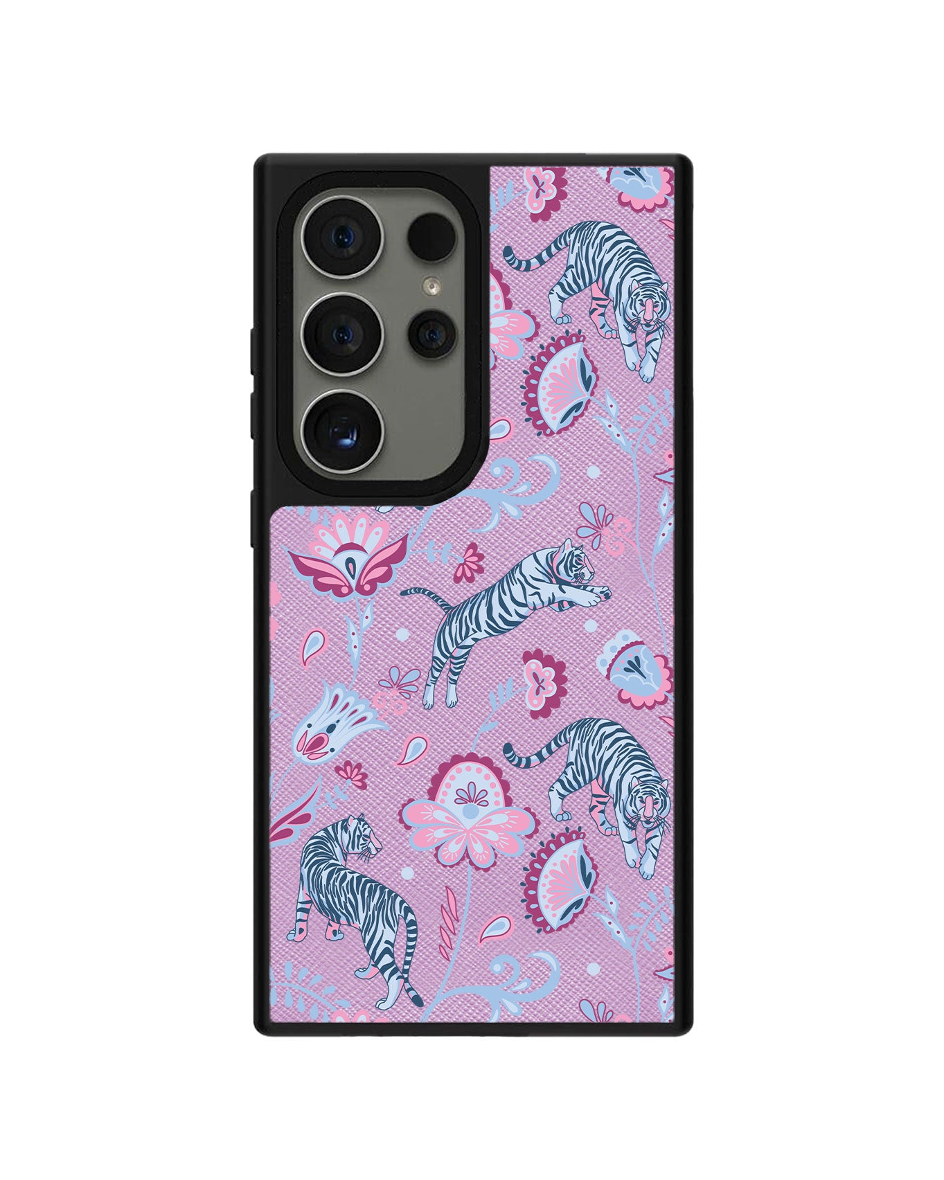 Android Leather Grip Case - Tiger & Floral 3.0