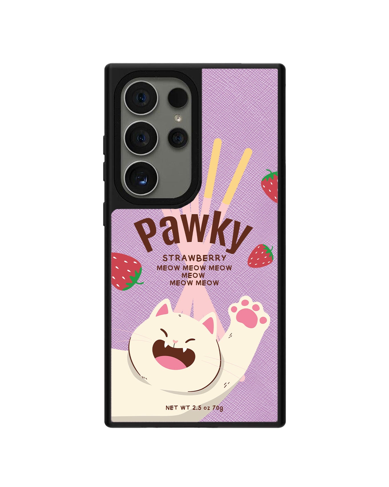 Android Leather Grip Case - Pawky Cat