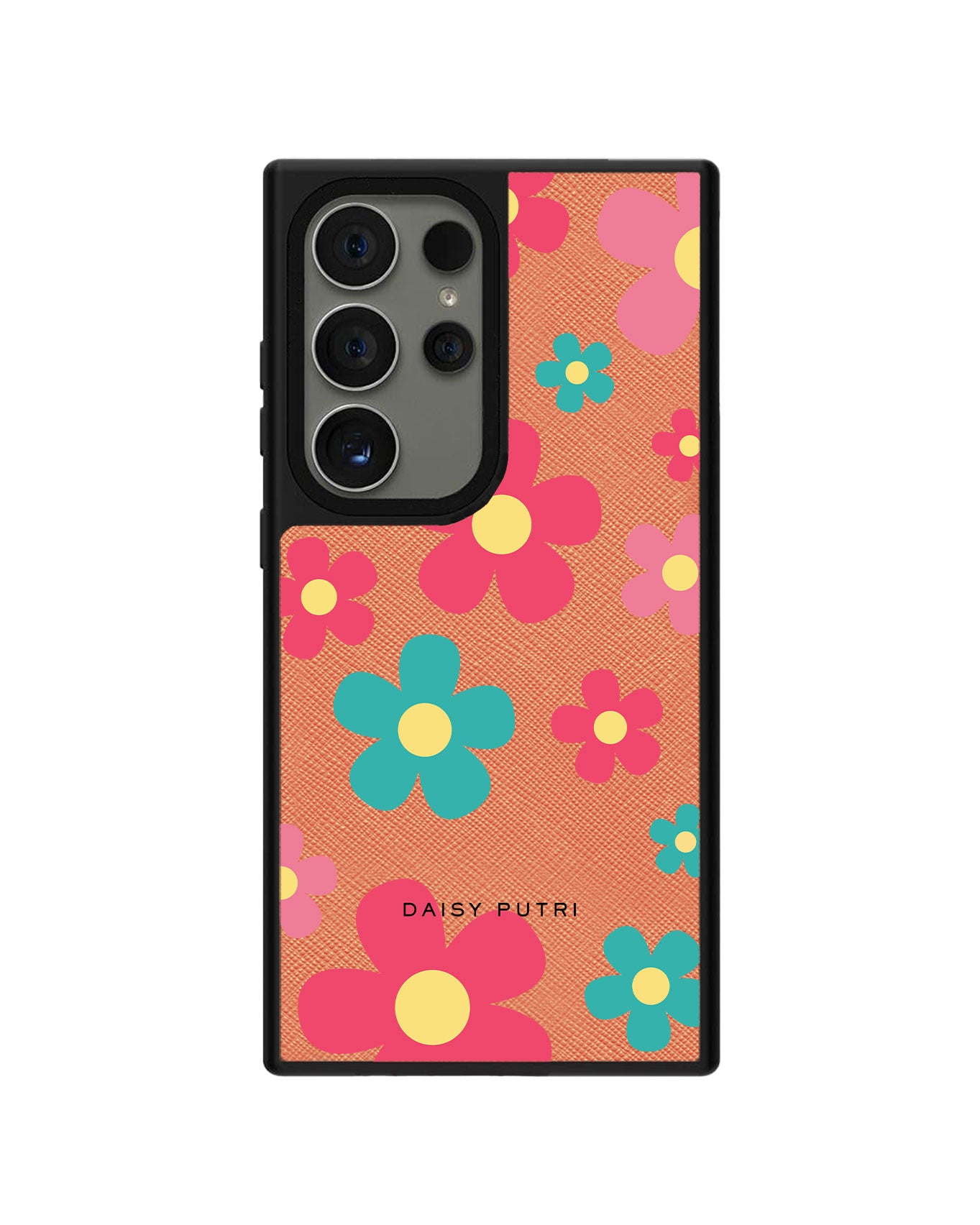 Android Leather Grip Case - Daisy Delight