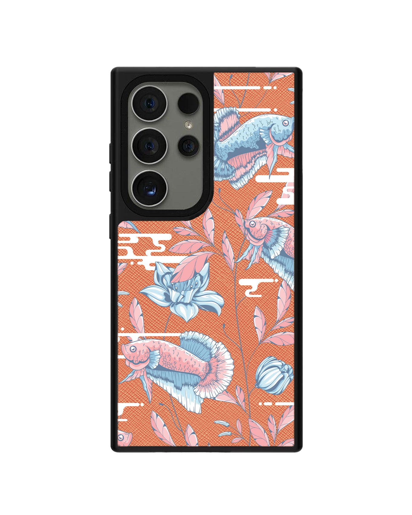 Android Leather Grip Case - Fish & Floral 3.0