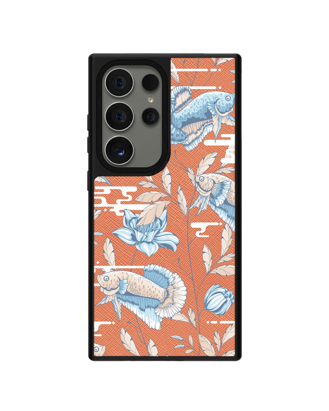 Android Leather Grip Case - Fish & Floral 4.0