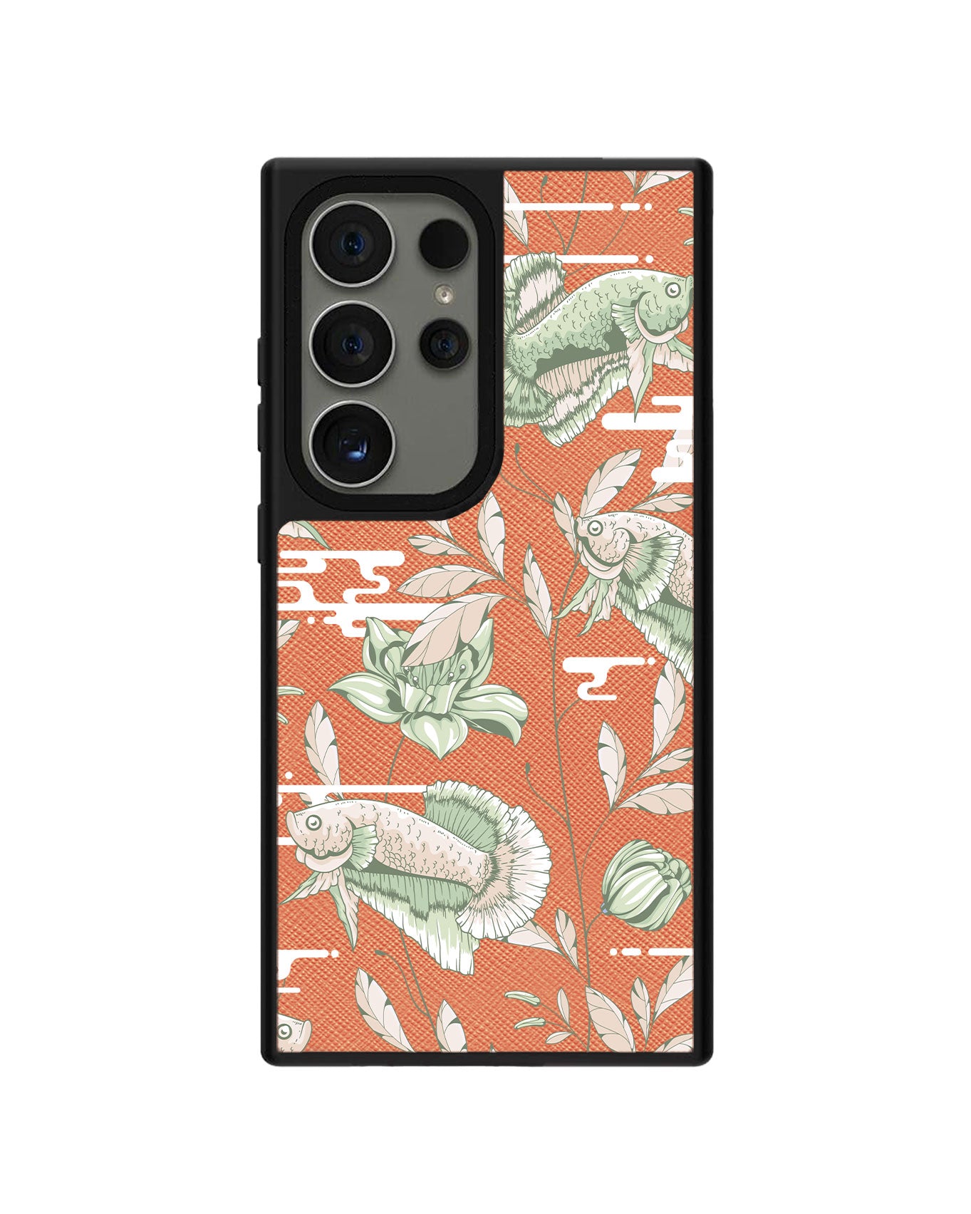 Android Leather Grip Case - Fish & Floral 6.0