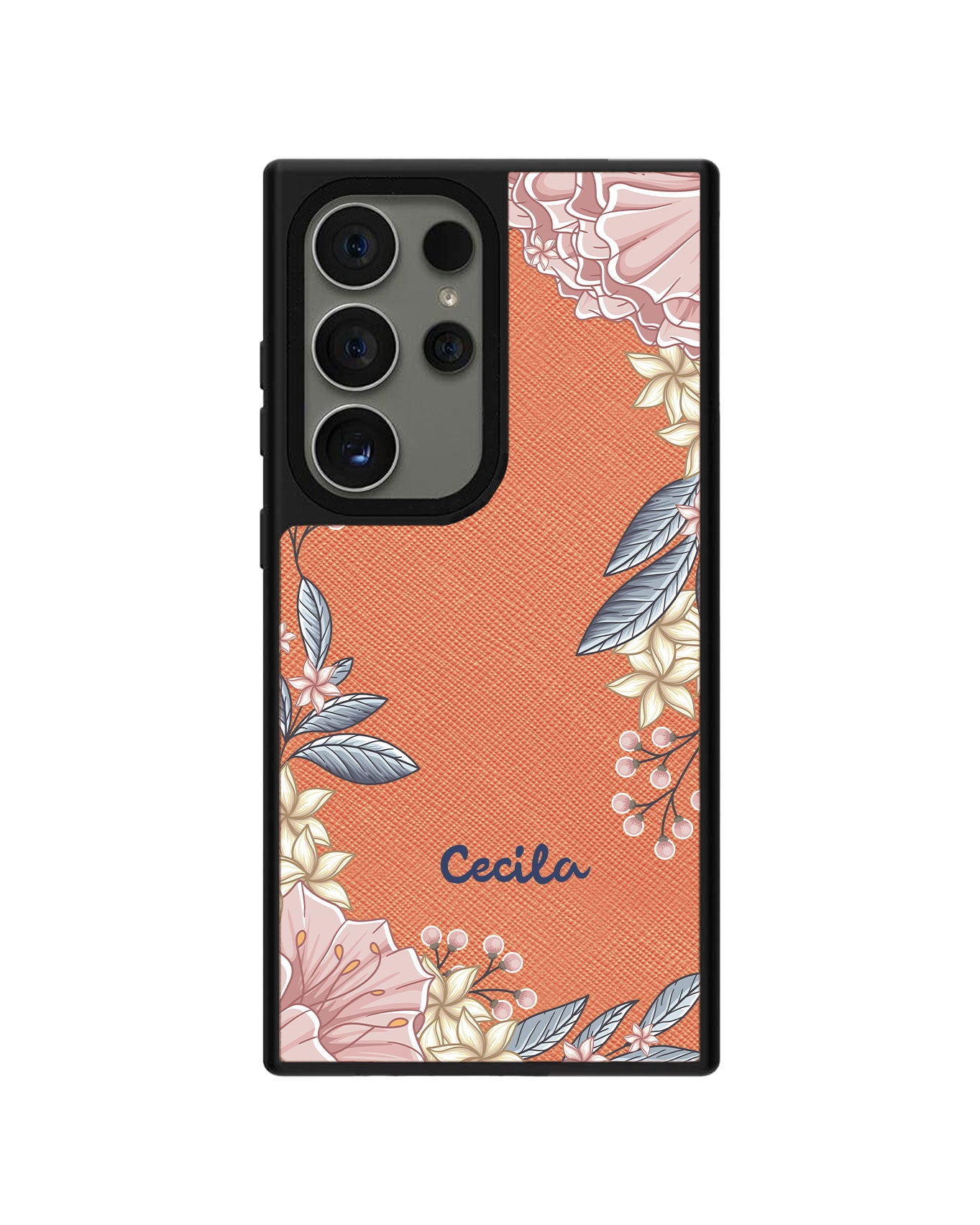 Android Leather Grip Case - Pink Florals