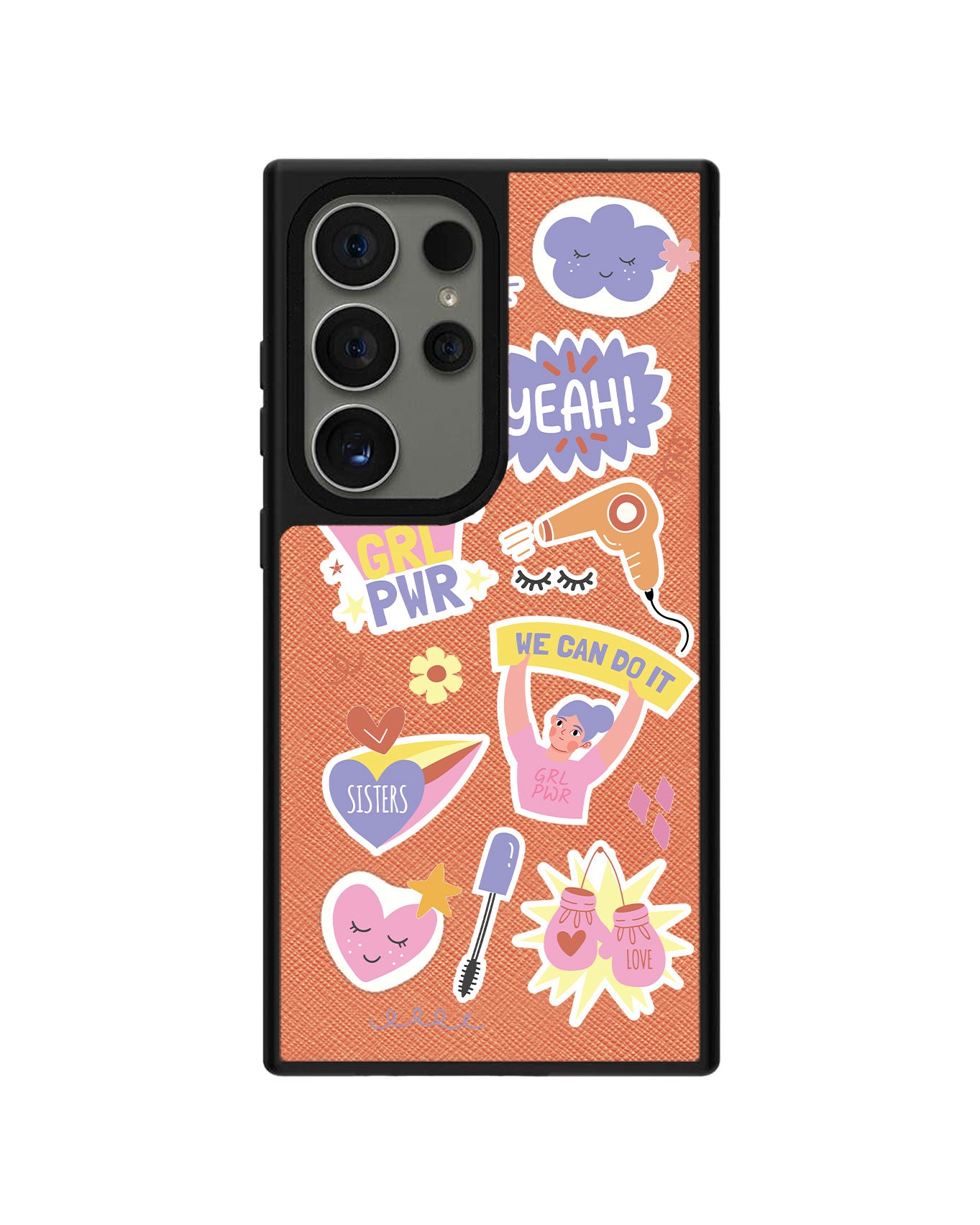 Android Leather Grip Case - Girl Power Sticker Pack