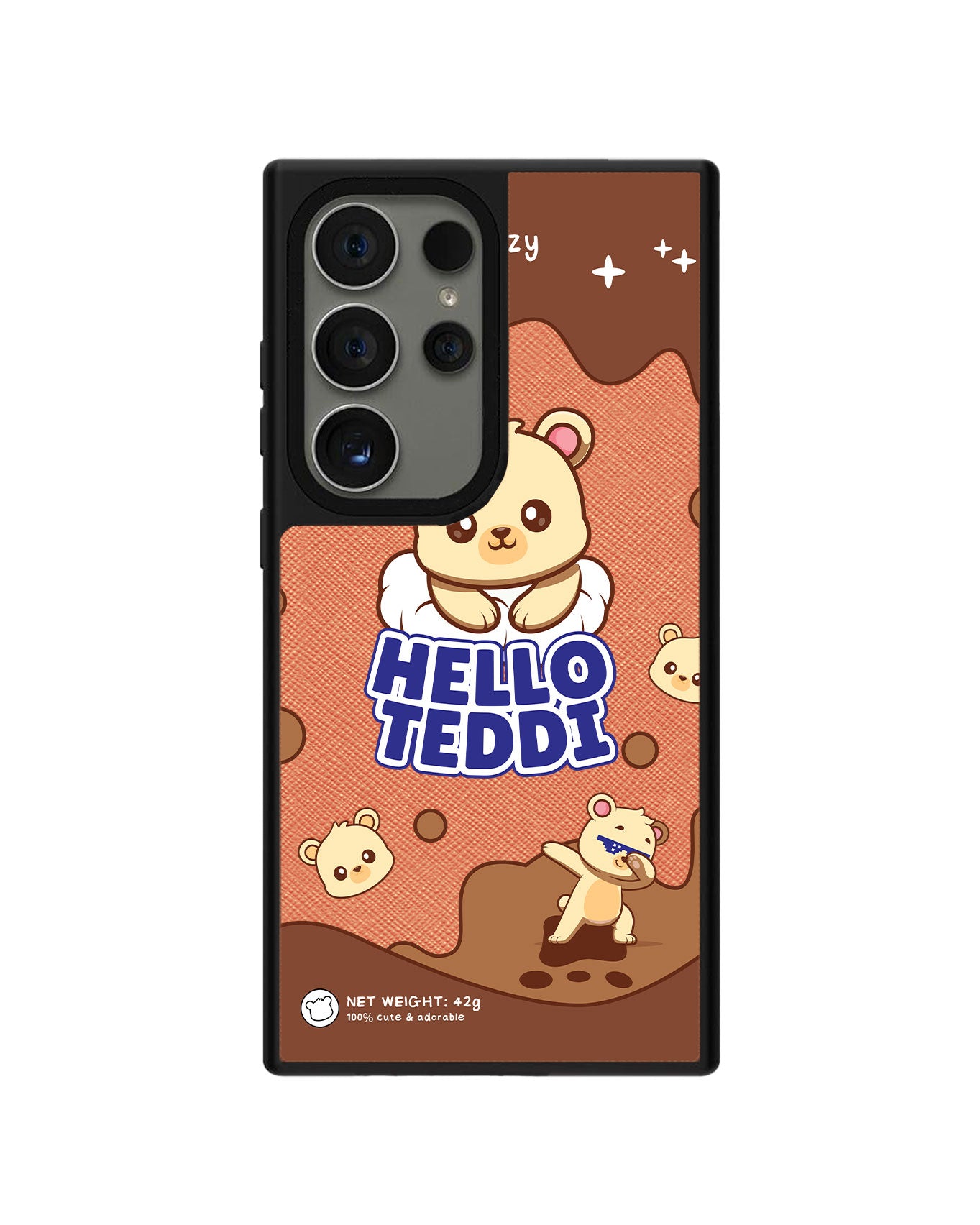 Android Leather Grip Case - Hello Teddy 1.0