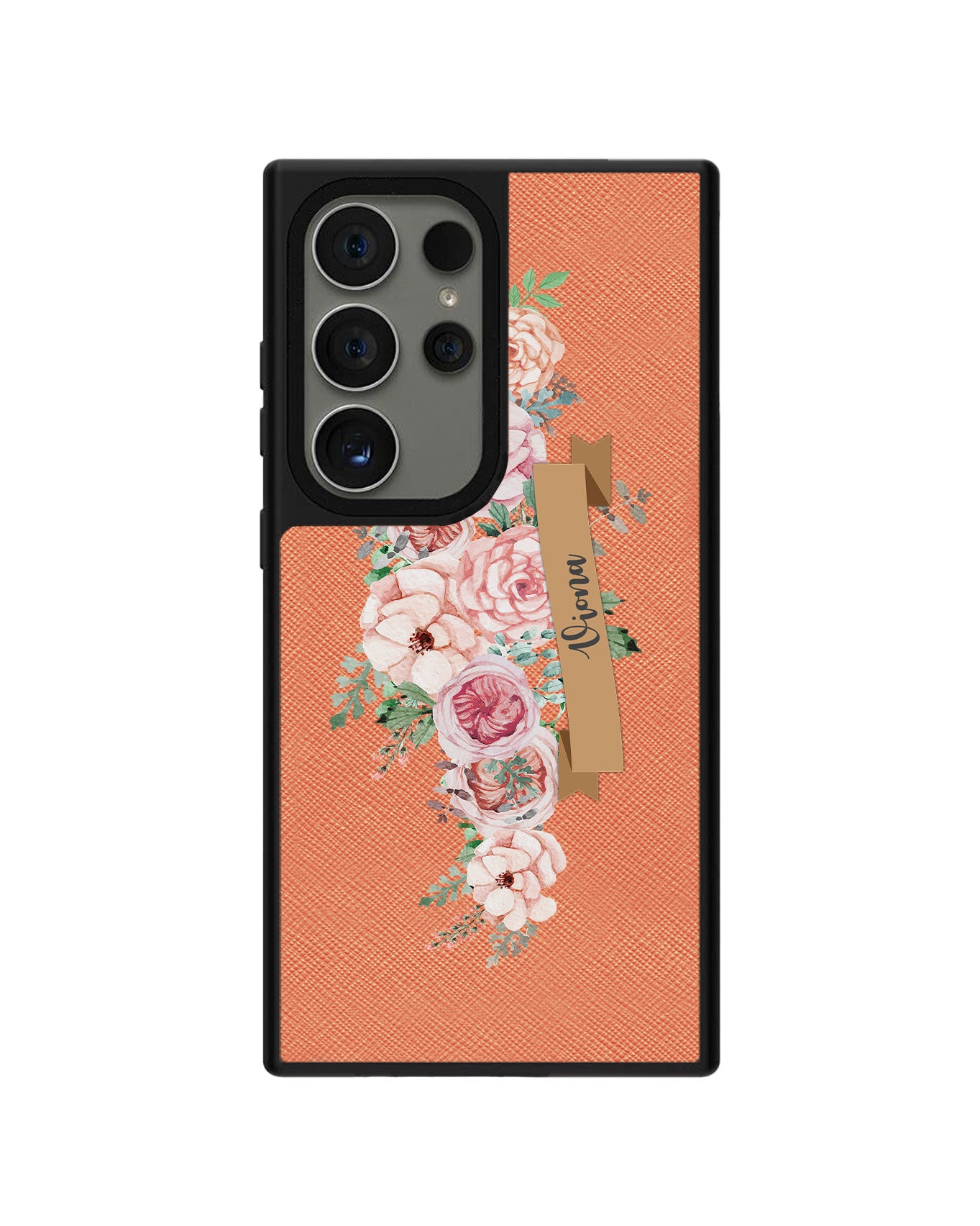 Android Leather Grip Case - Peony