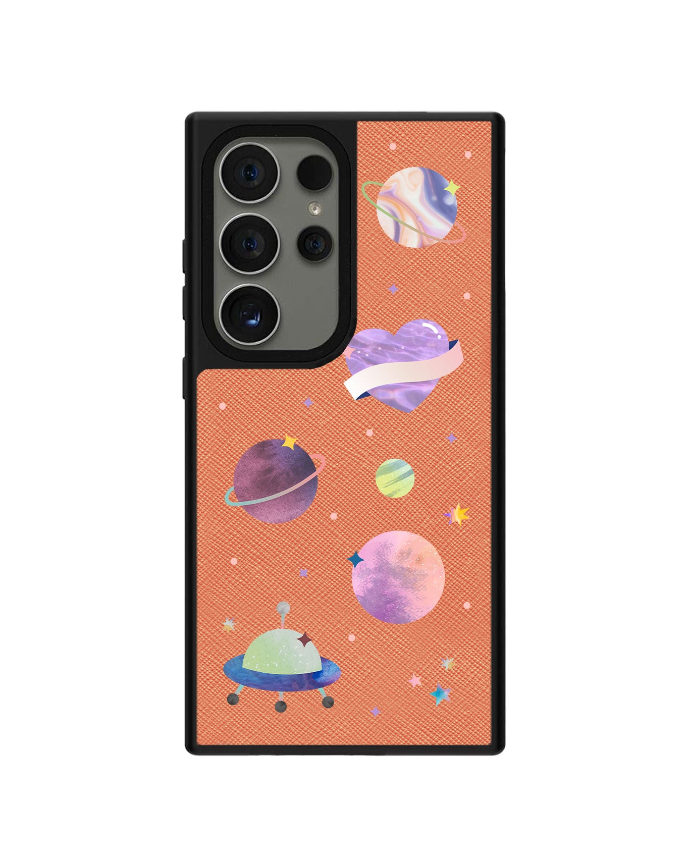 Android Leather Grip Case - Pink Planet