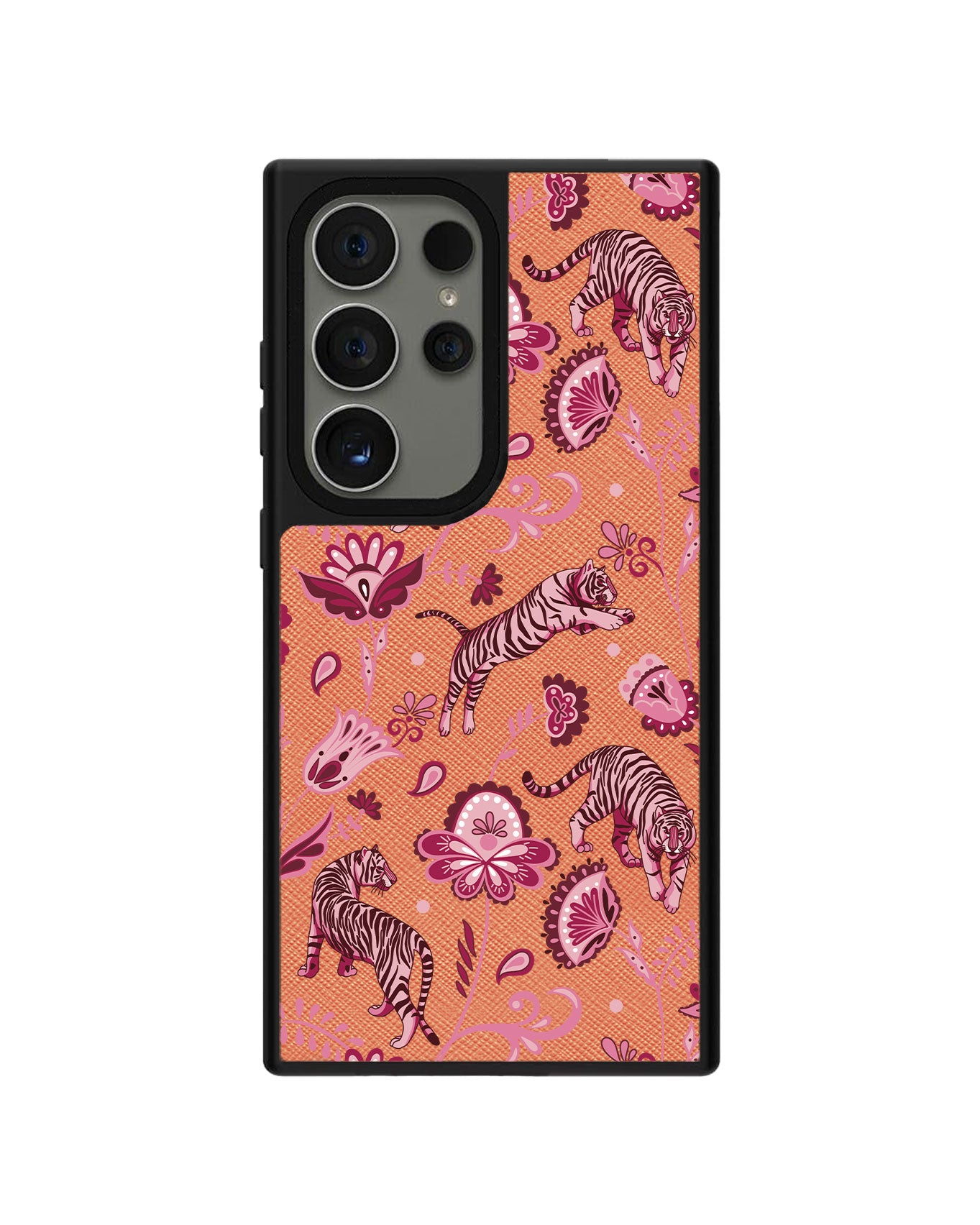 Android Leather Grip Case - Tiger & Floral 2.0