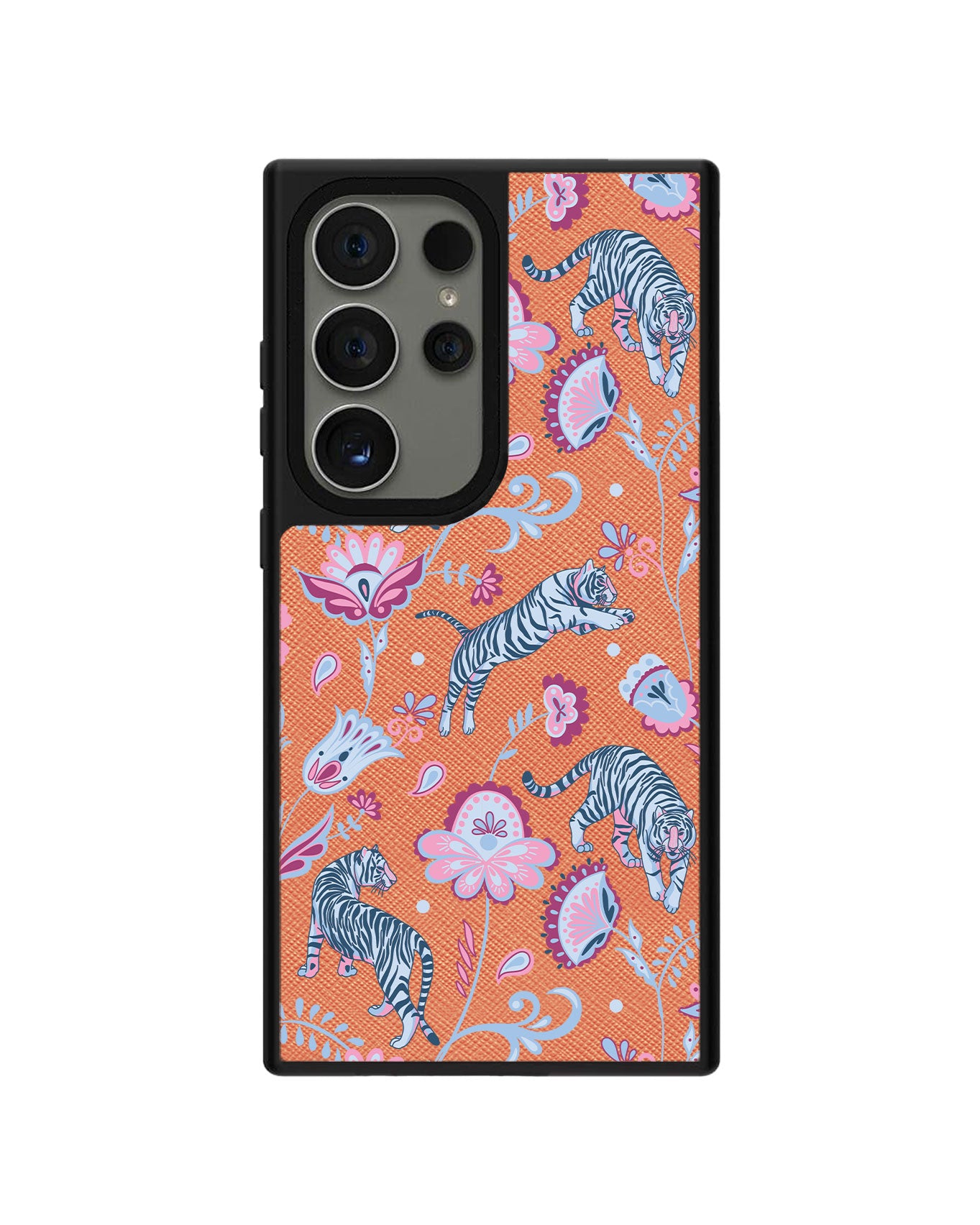 Android Leather Grip Case - Tiger & Floral 3.0