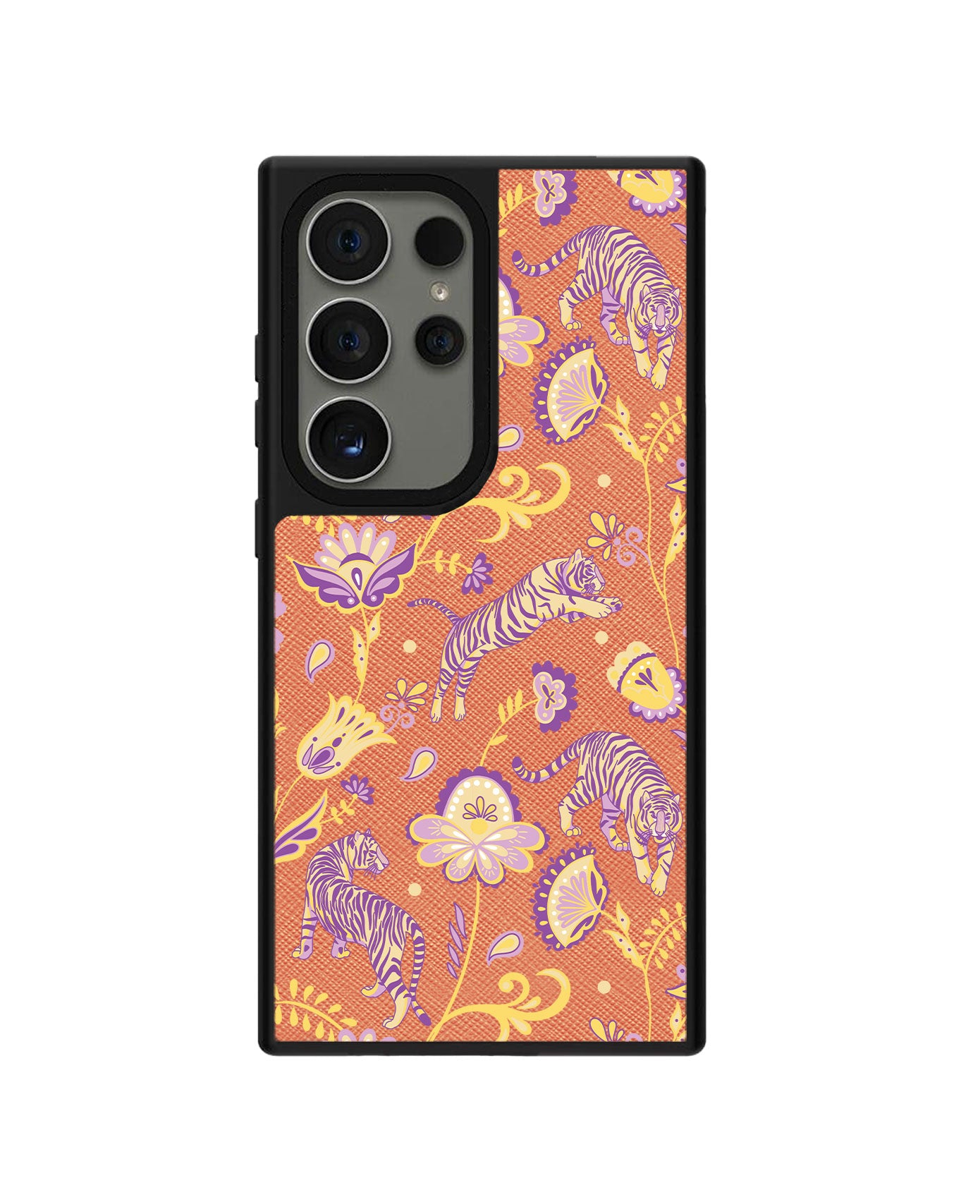 Android Leather Grip Case - Tiger & Floral 4.0