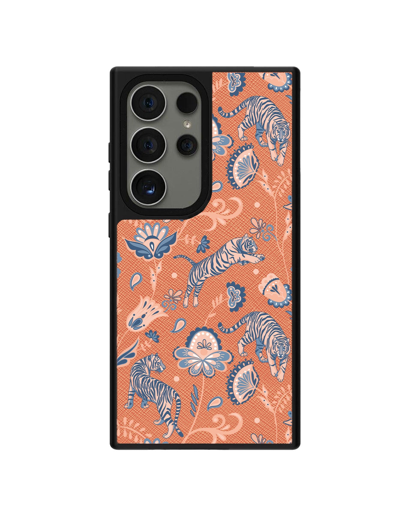 Android Leather Grip Case - Tiger & Floral 5.0