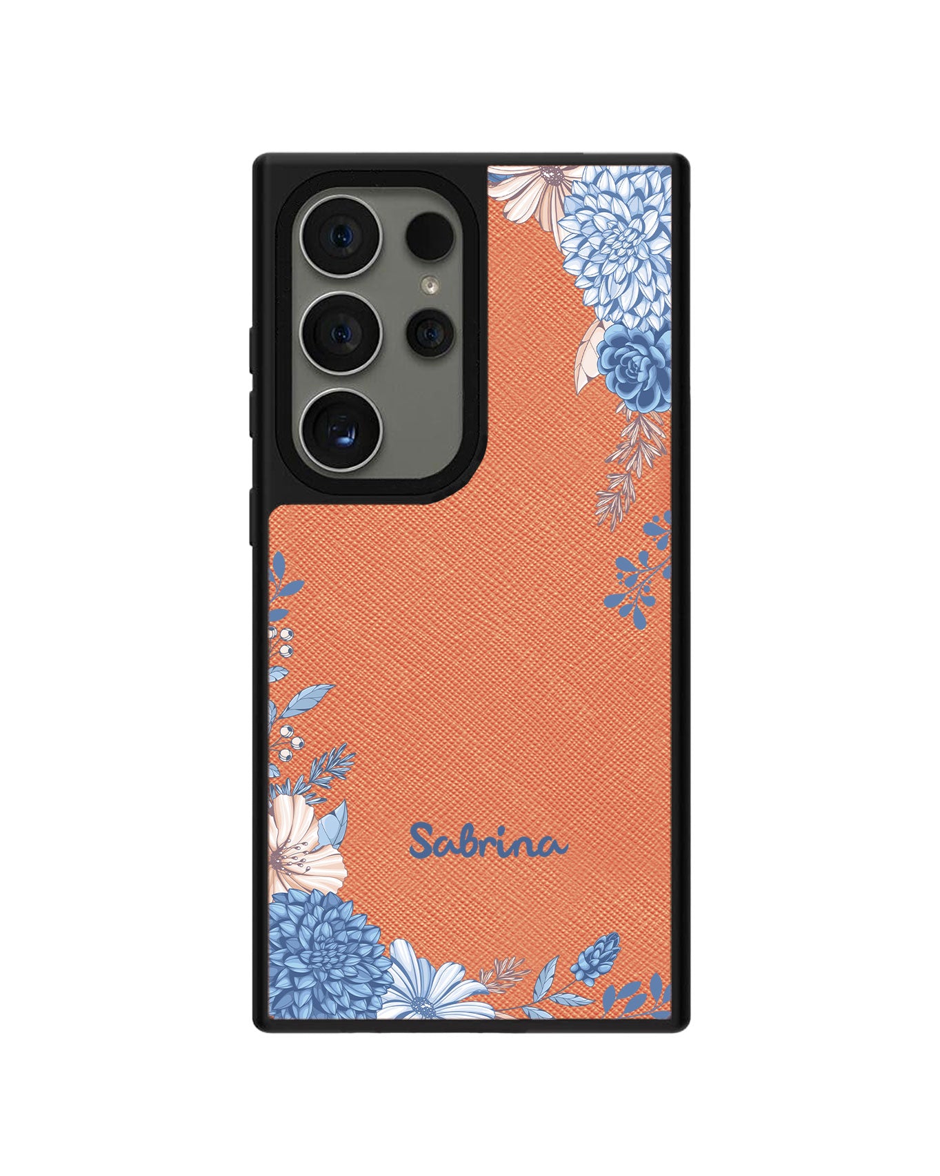 Android Leather Grip Case - Blue Florals