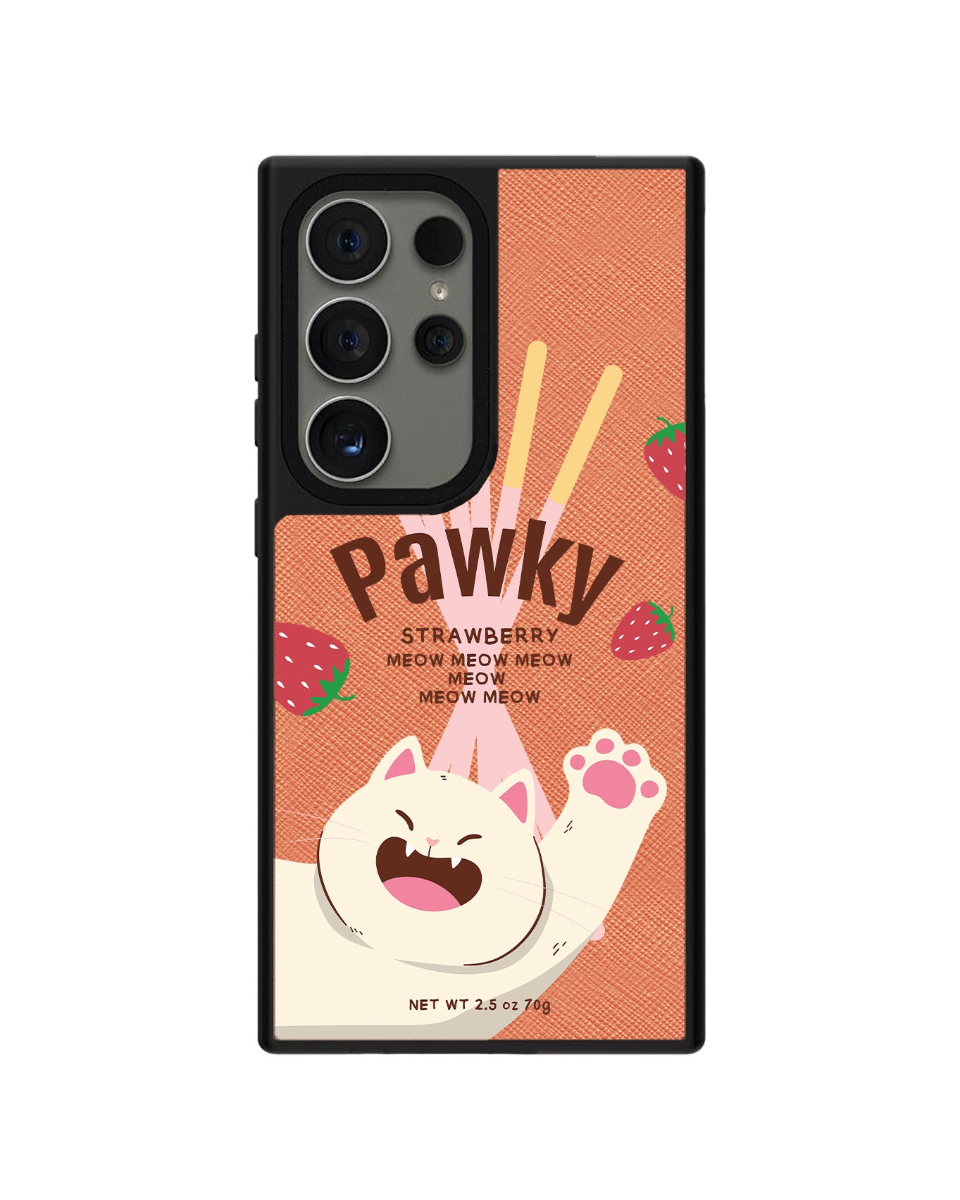 Android Leather Grip Case - Pawky Cat