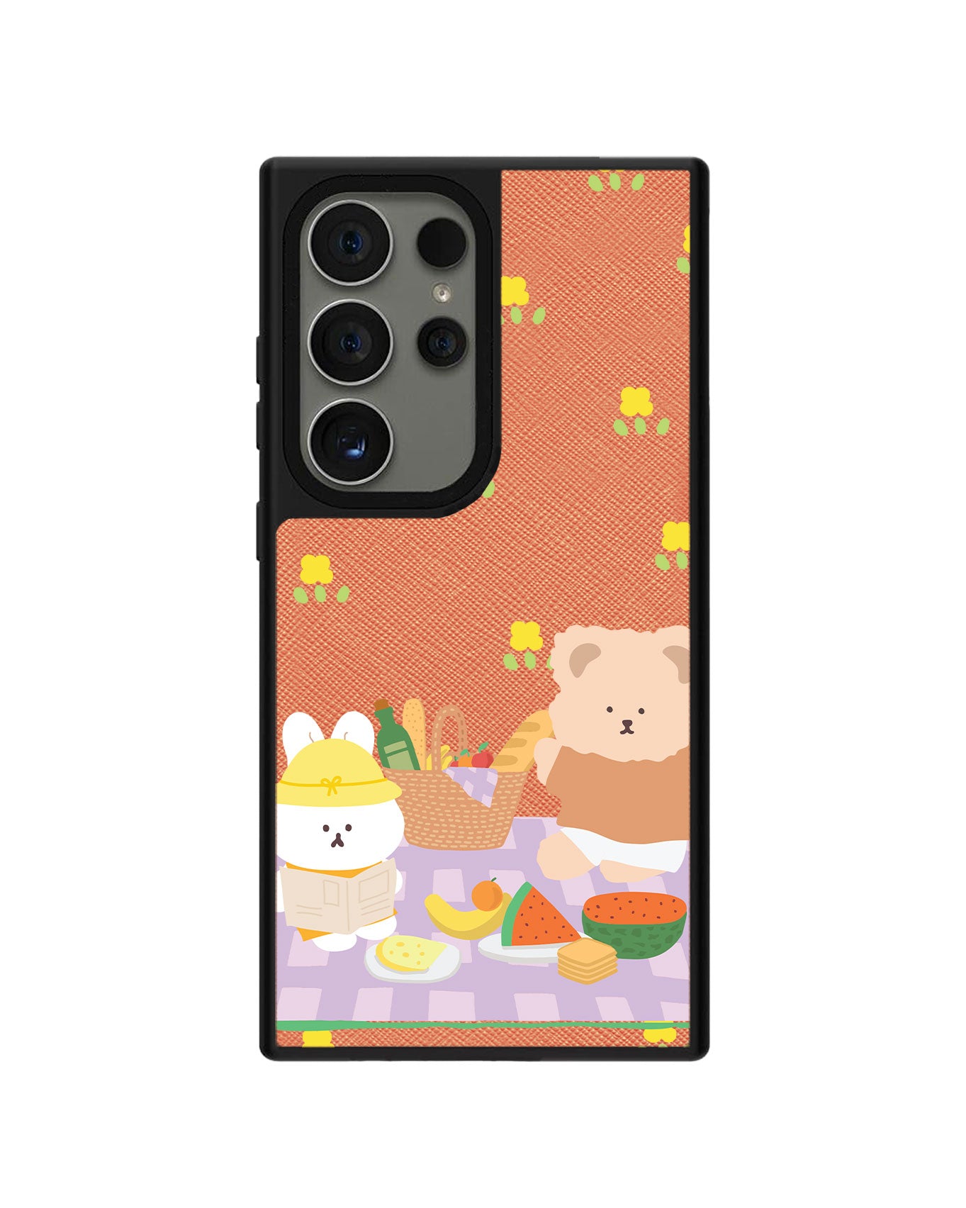 Android Leather Grip Case - Picnic Bear Lilac