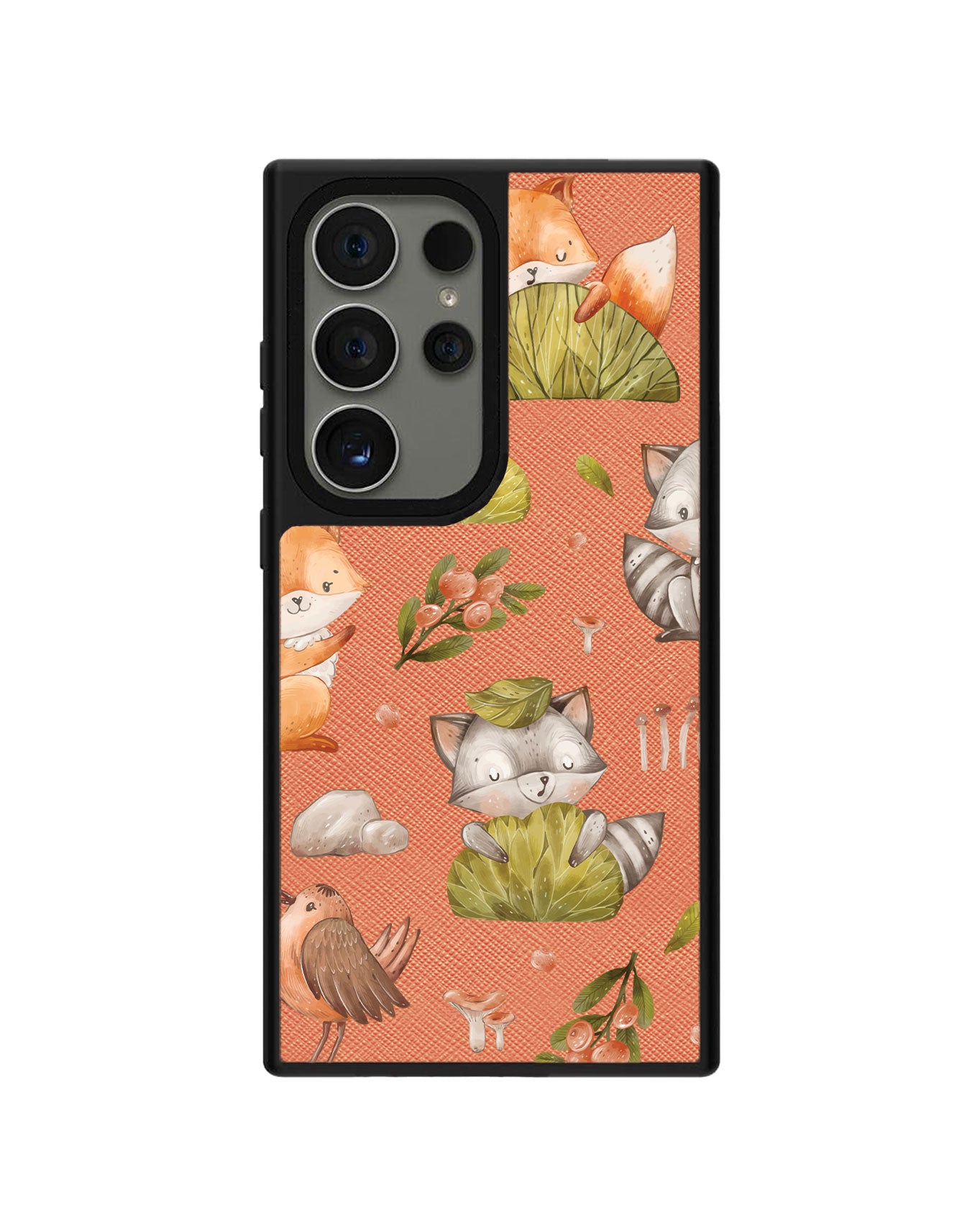 Android Leather Grip Case - Racoon and Friends