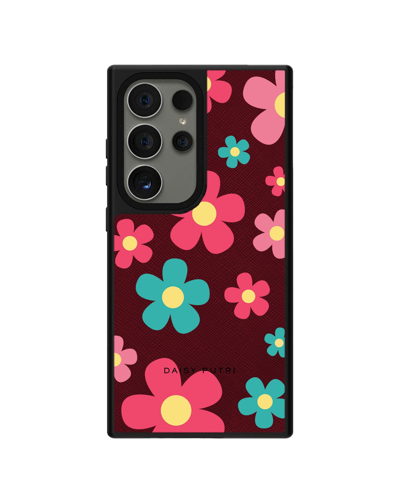 Android Leather Grip Case - Daisy Delight