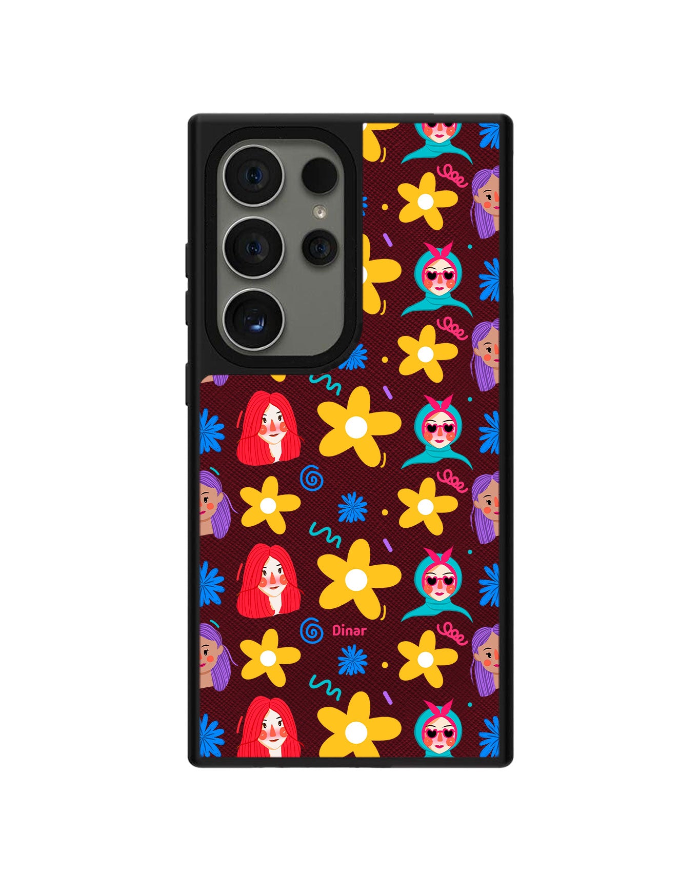 Android Leather Grip Case - Daisy Faces