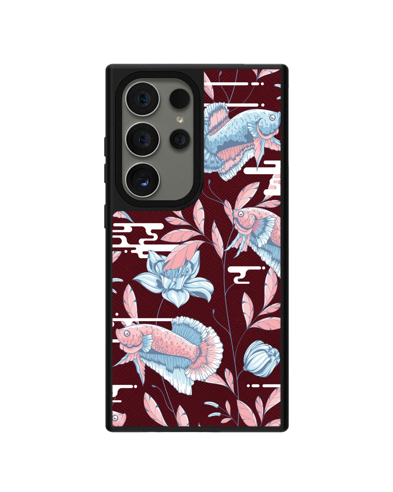 Android Leather Grip Case - Fish & Floral 3.0