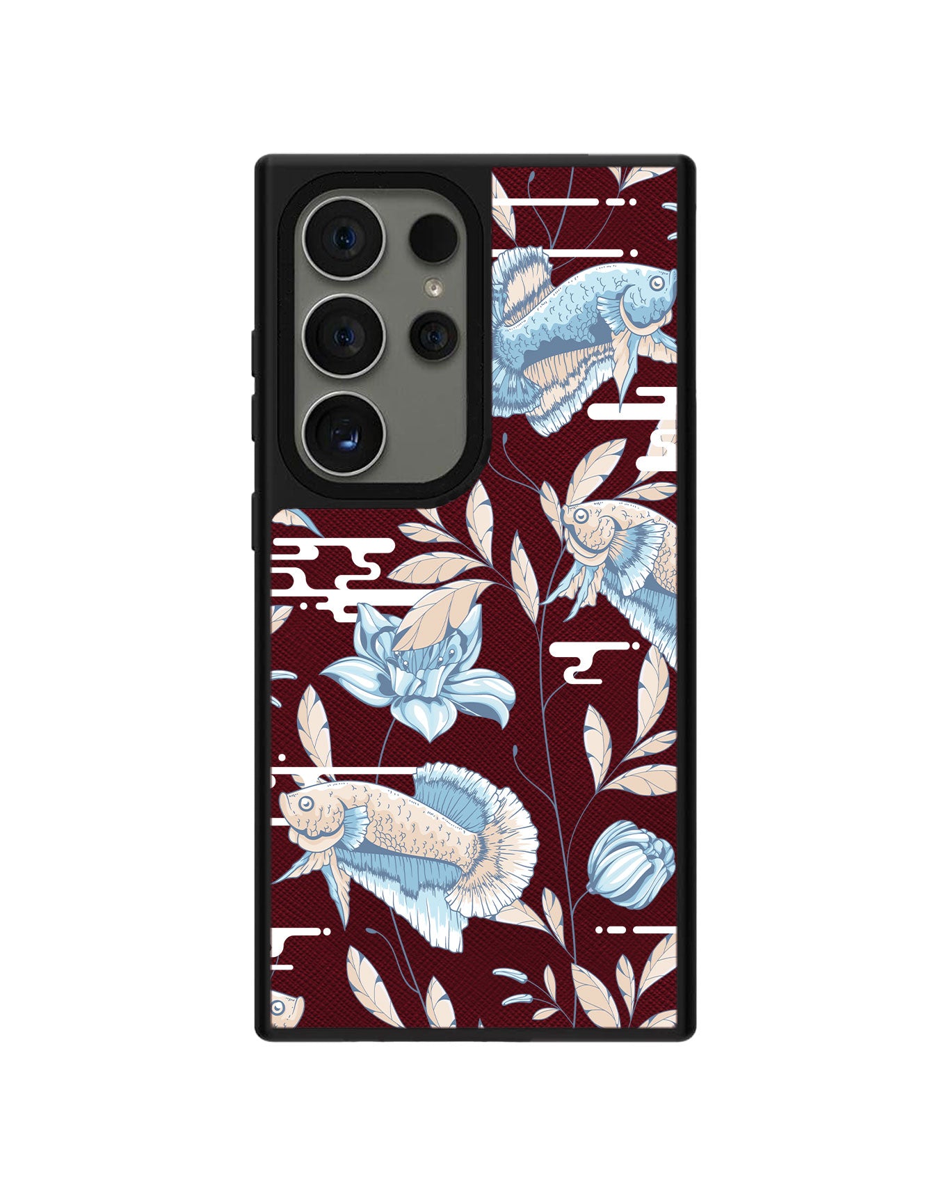 Android Leather Grip Case - Fish & Floral 4.0