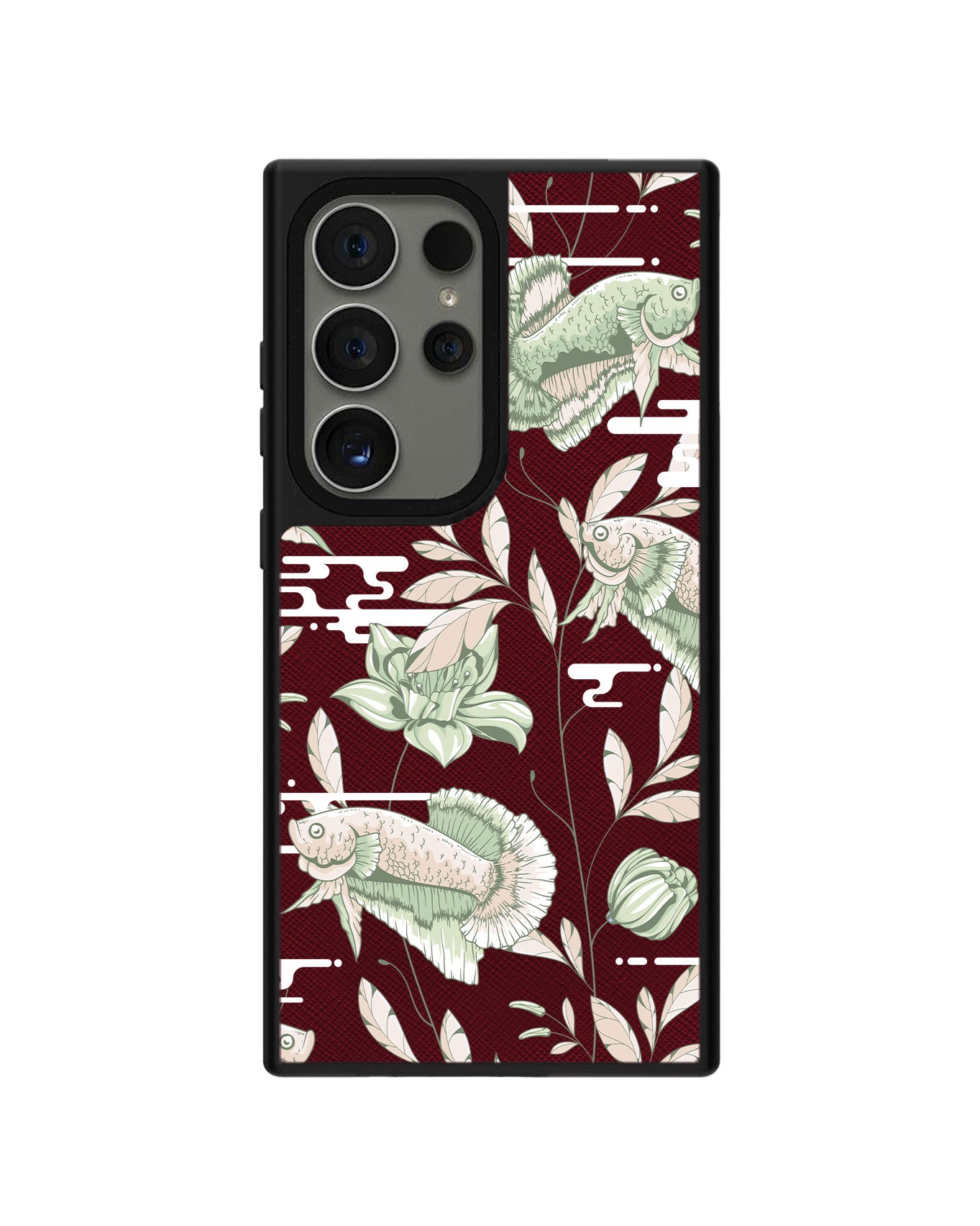 Android Leather Grip Case - Fish & Floral 6.0