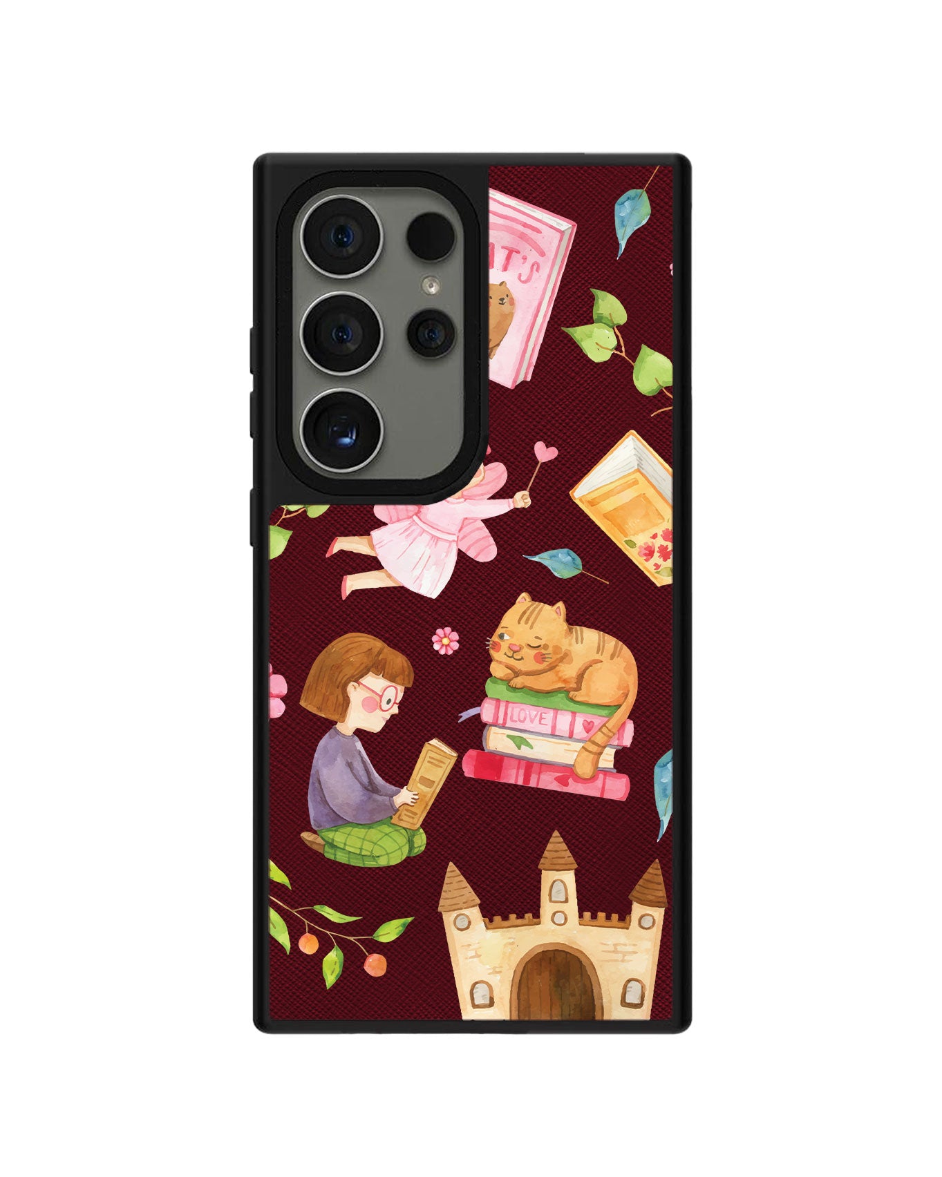 Android Leather Grip Case - Fairy Cat