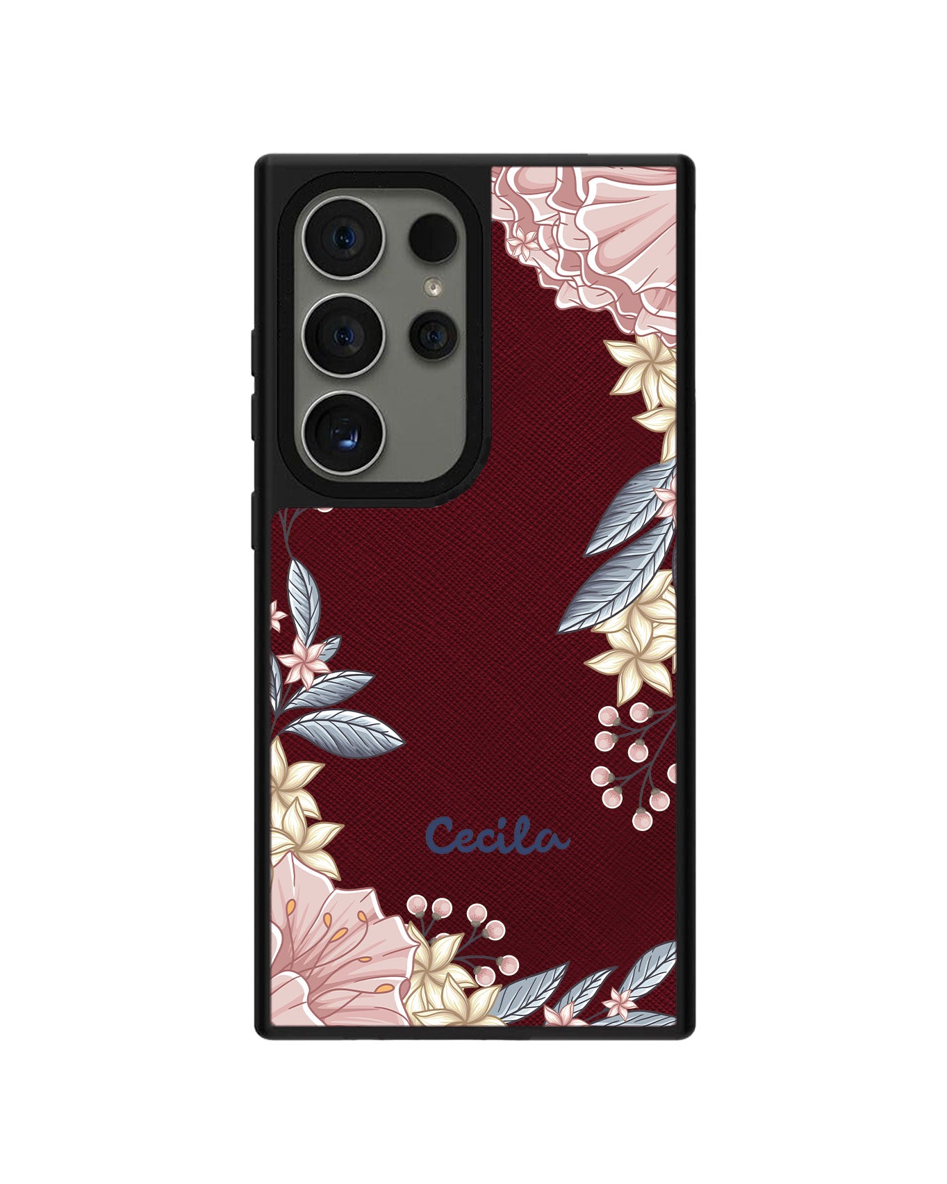 Android Leather Grip Case - Pink Florals