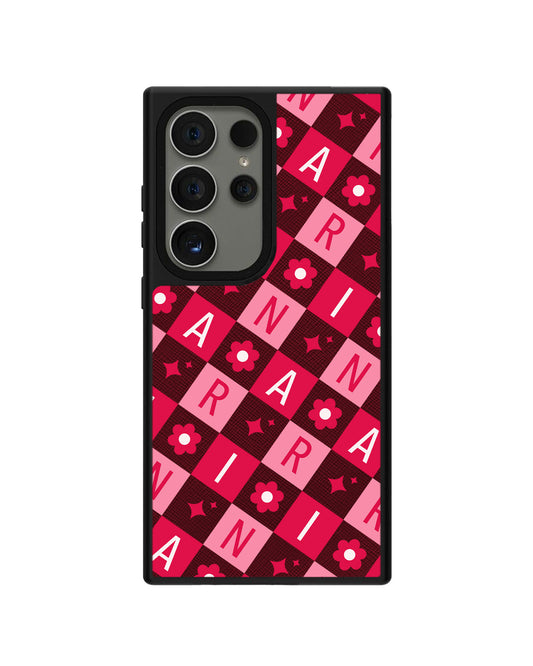 Android Leather Grip - CUSTOM MONOGRAM 3.0 Flower Grid 1.0