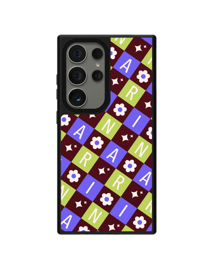 Android Leather Grip - CUSTOM MONOGRAM 3.0 Flower Grid 5.0