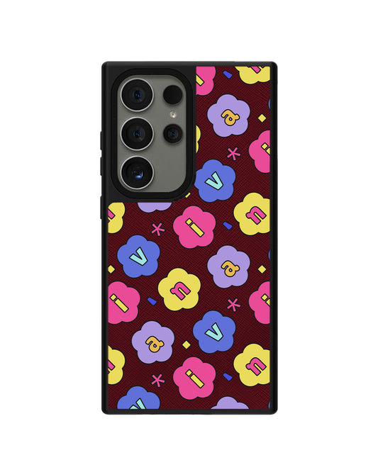 Android Leather Grip - CUSTOM MONOGRAM 3.0 Flower Petals 2.0