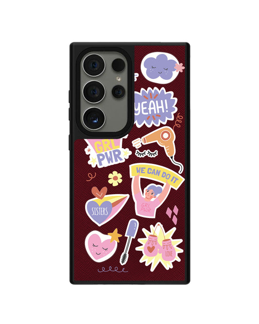 Android Leather Grip Case - Girl Power Sticker Pack