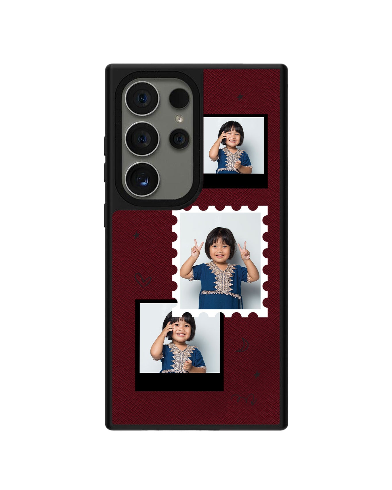 Android Leather Grip Case - Face Grid Black Polaroid