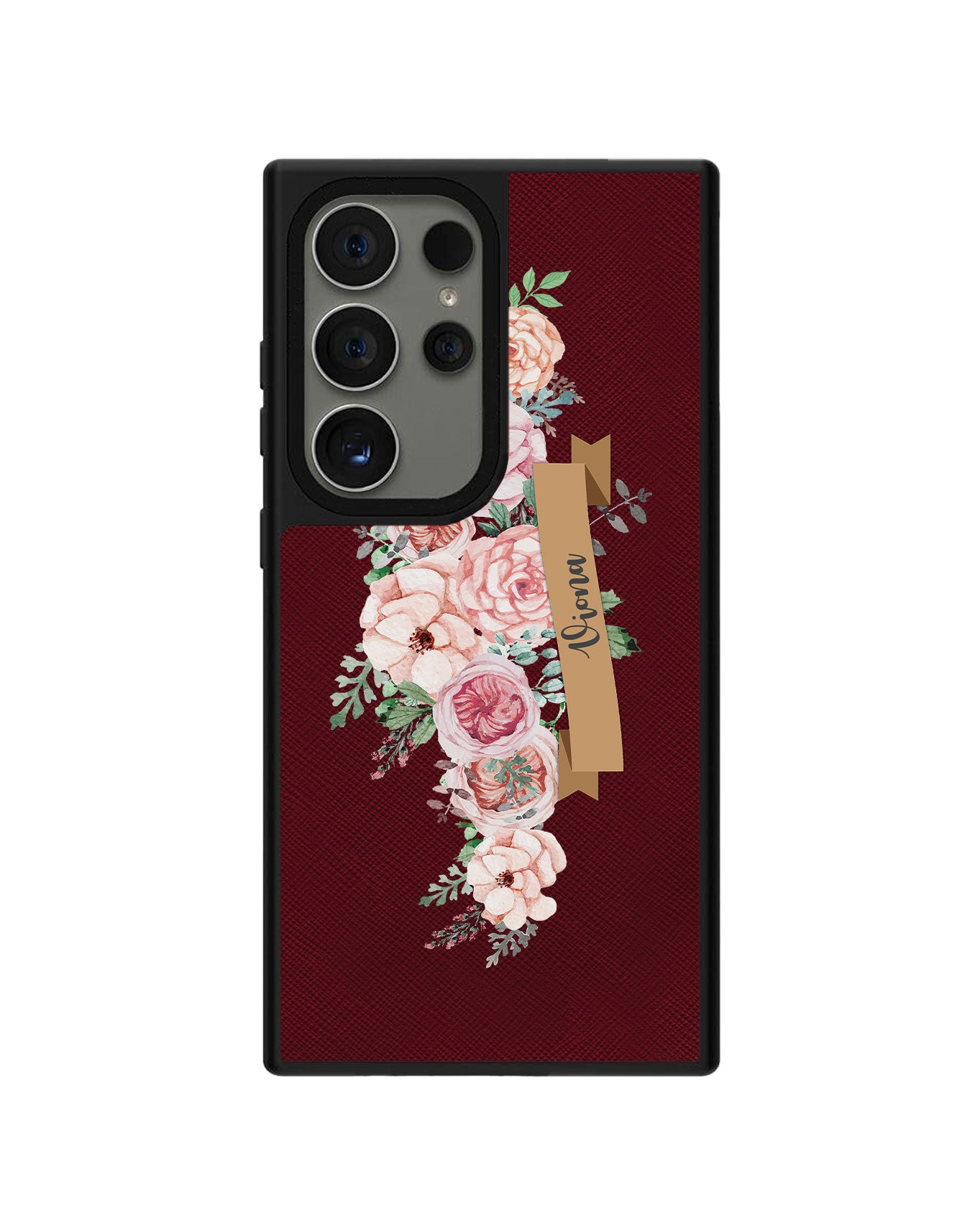 Android Leather Grip Case - Peony