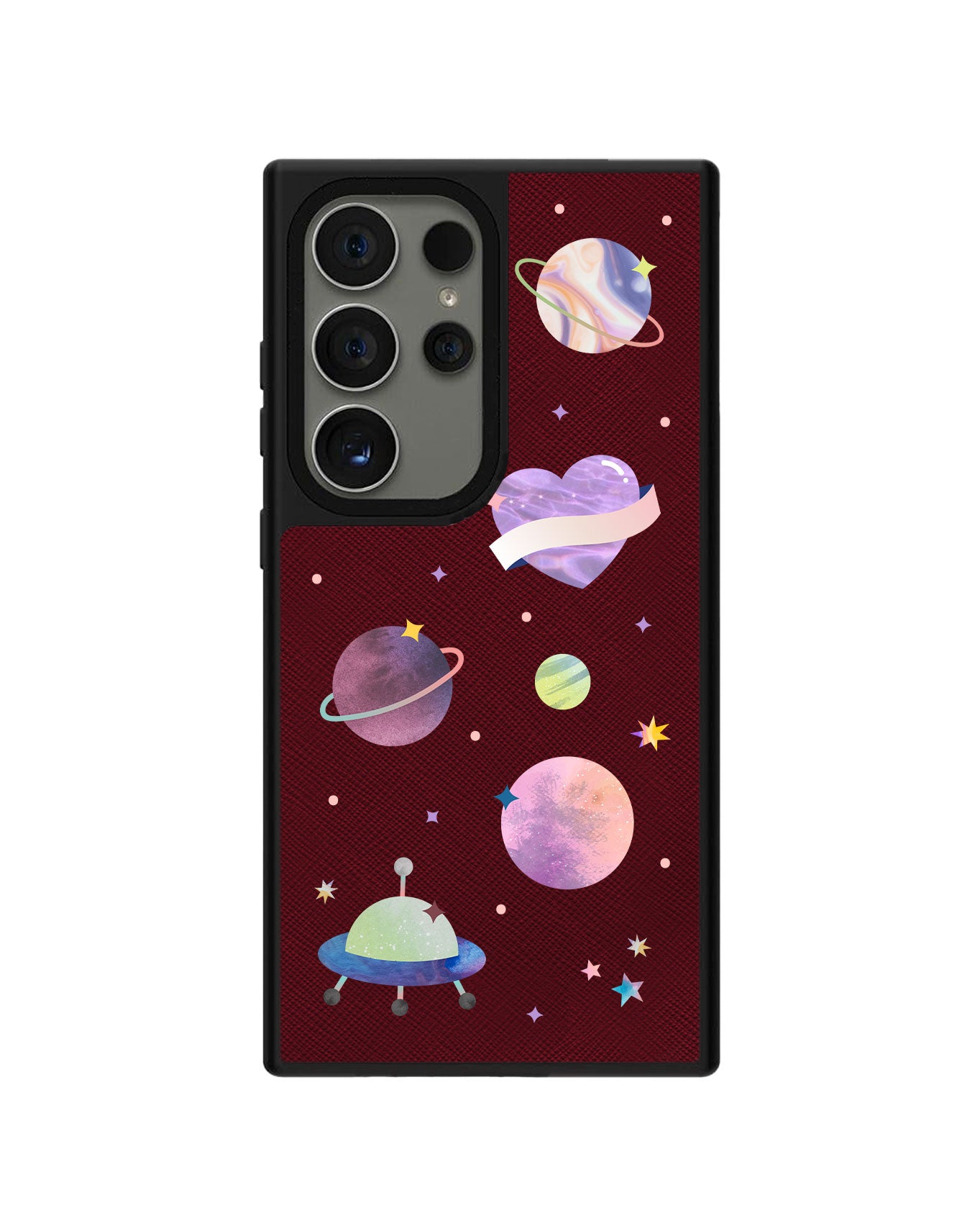 Android Leather Grip Case - Pink Planet