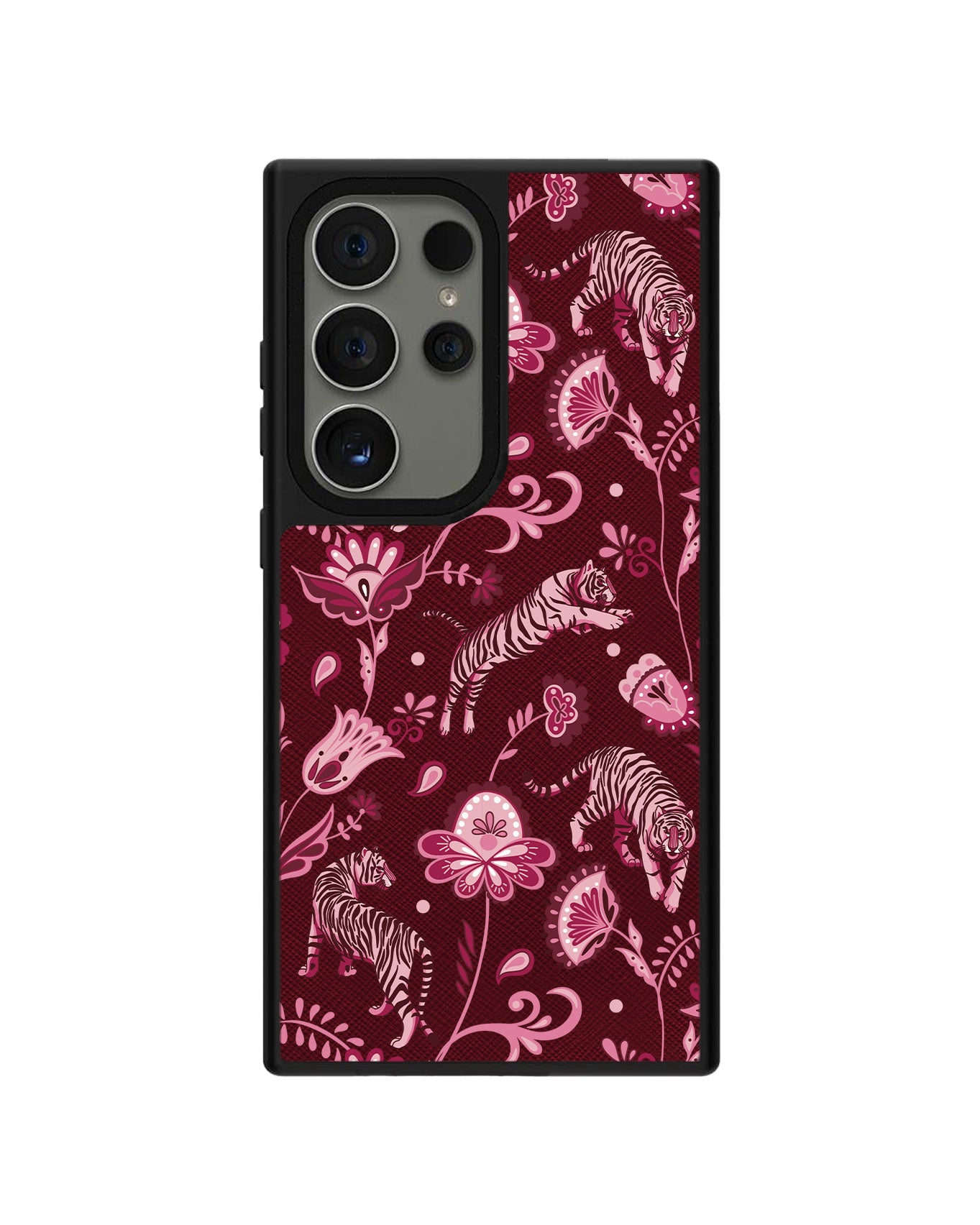 Android Leather Grip Case - Tiger & Floral 2.0