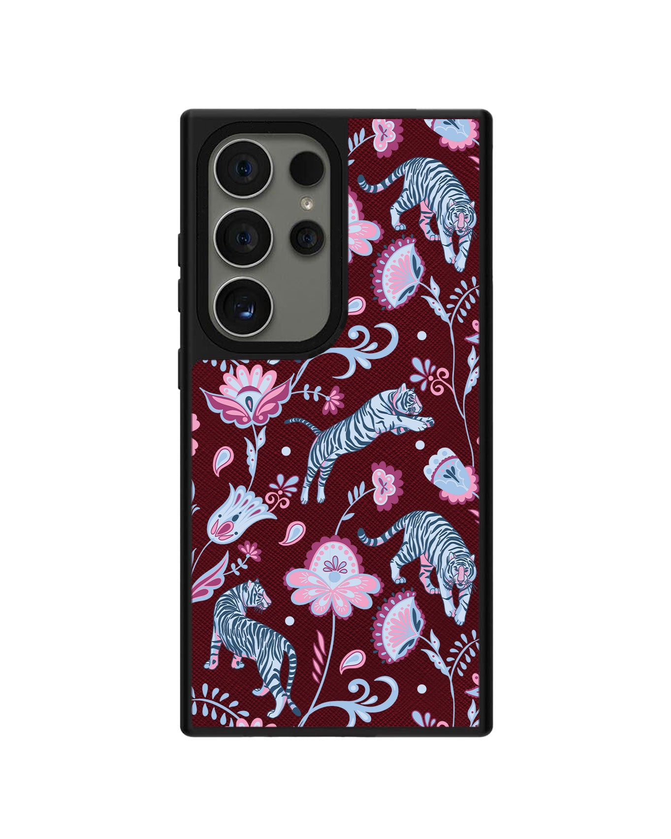 Android Leather Grip Case - Tiger & Floral 3.0