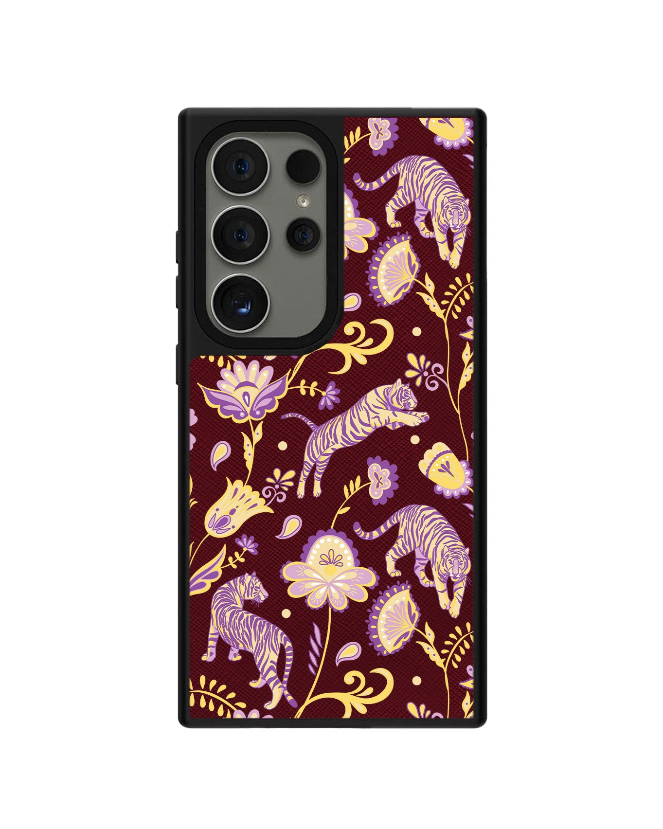 Android Leather Grip Case - Tiger & Floral 4.0