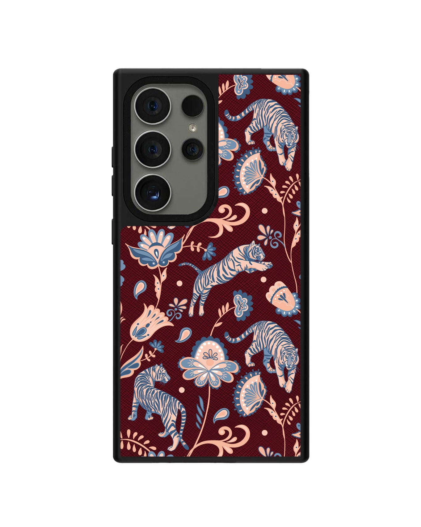 Android Leather Grip Case - Tiger & Floral 5.0