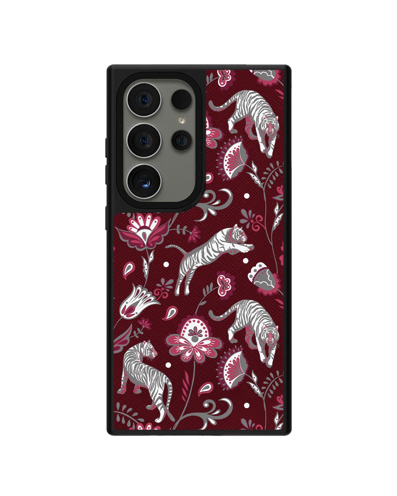 Android Leather Grip Case - Tiger & Floral 6.0