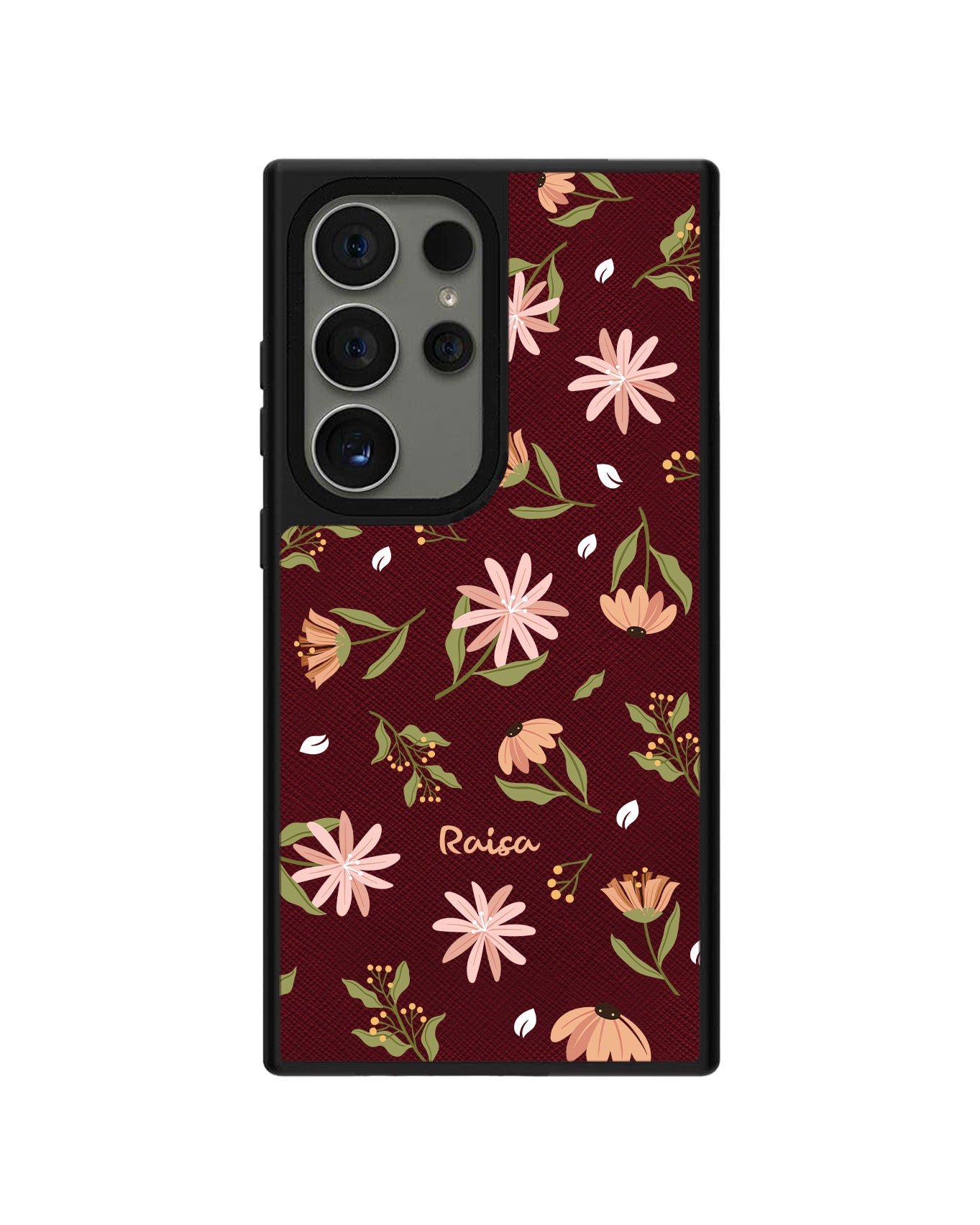 Android Leather Grip Case - Cosmos Flower