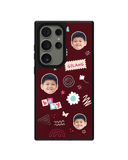 Android Leather Grip - Face Grid Abstract