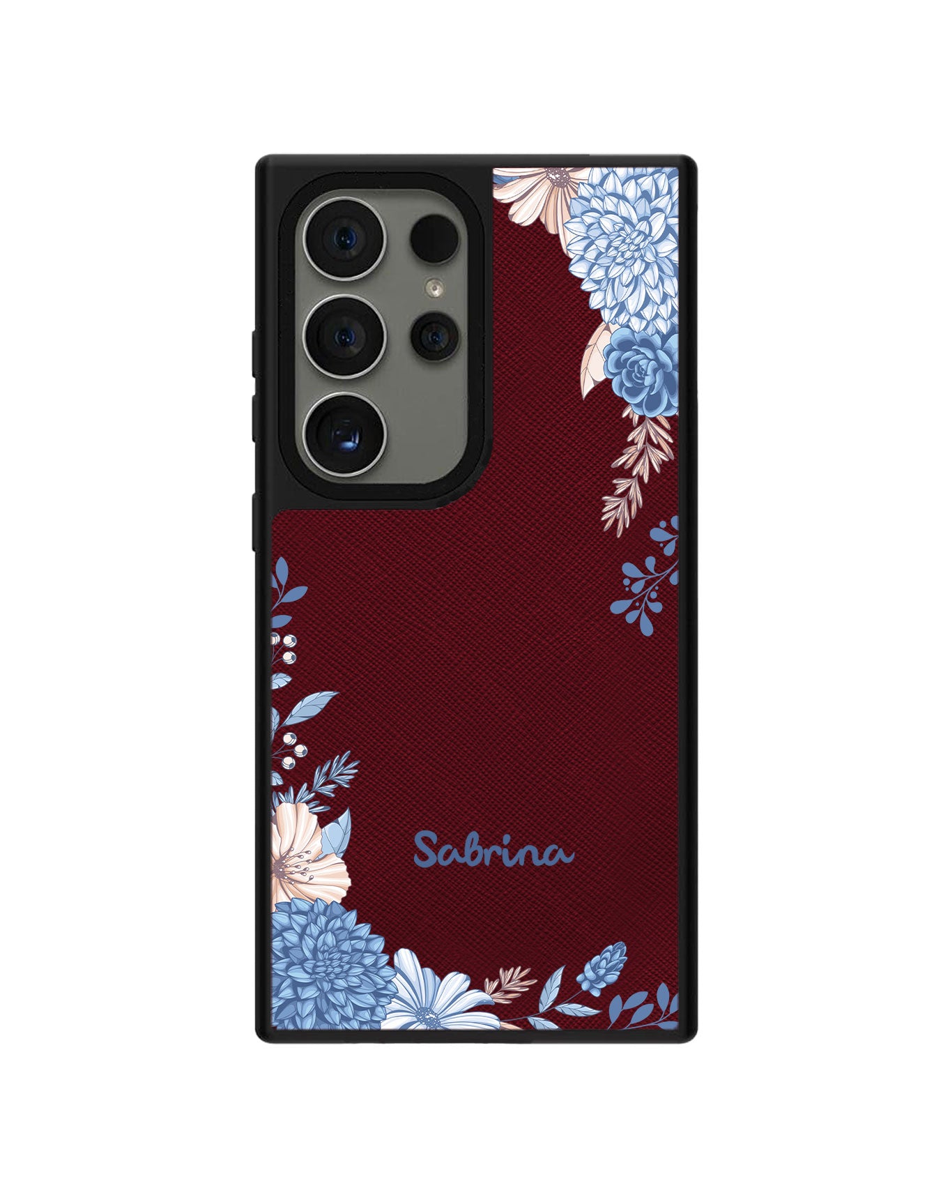 Android Leather Grip Case - Blue Florals