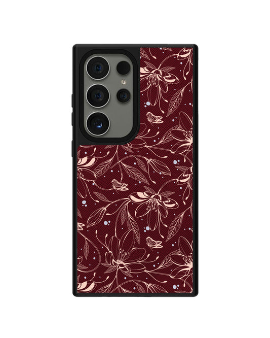 Android Leather Grip Case - Sketchy Flower & Butterfly 1.0