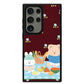 Android Leather Grip Case - Picnic Bear Blue