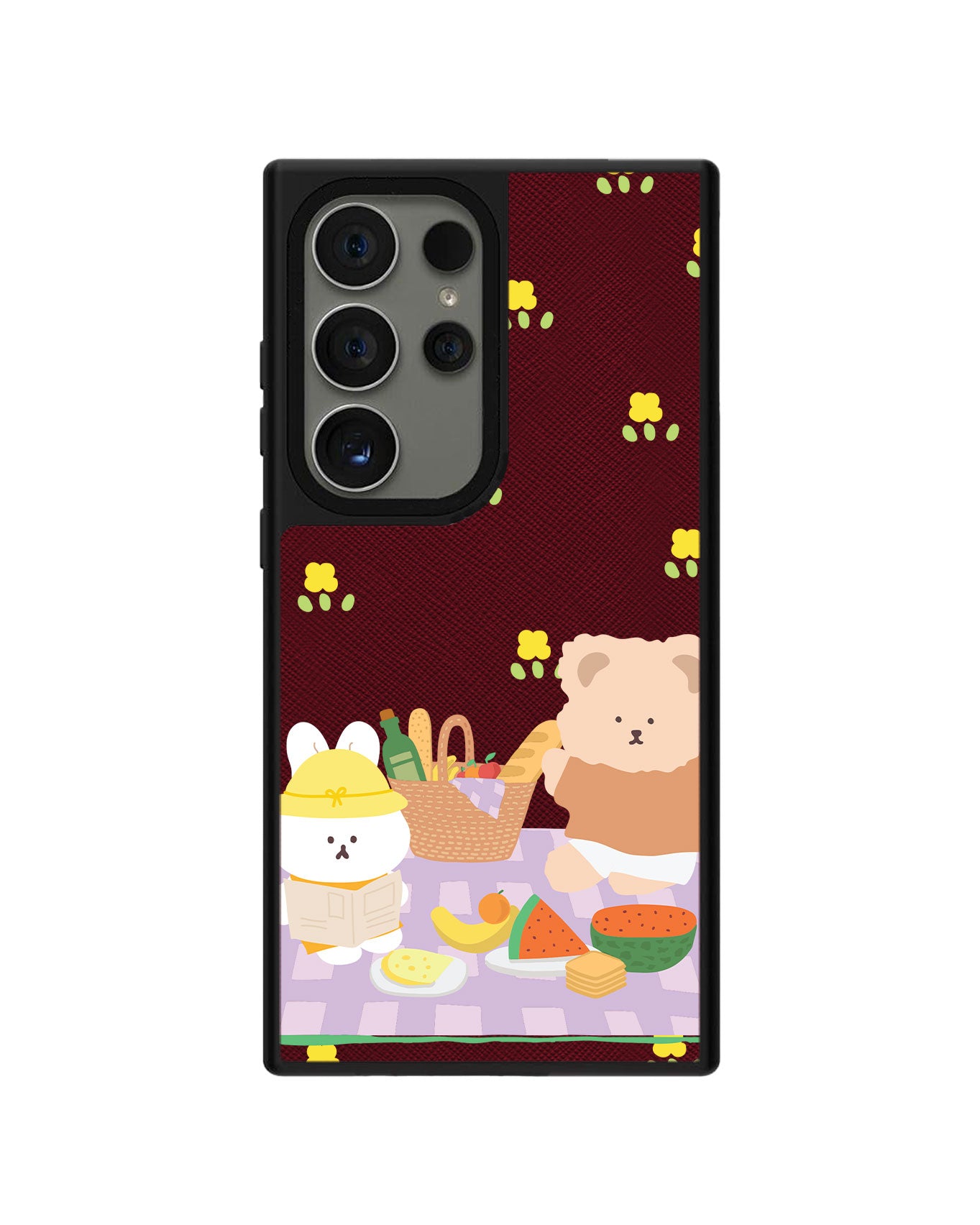 Android Leather Grip Case - Picnic Bear Lilac